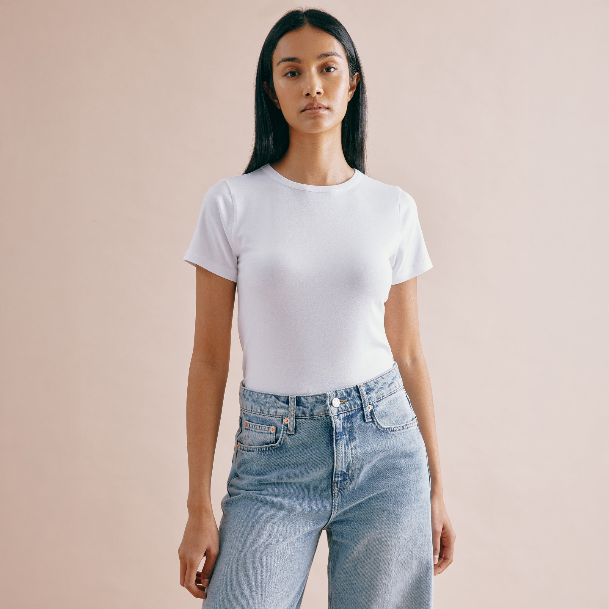 Re-Loved White Fitted T Shirt - Size 8