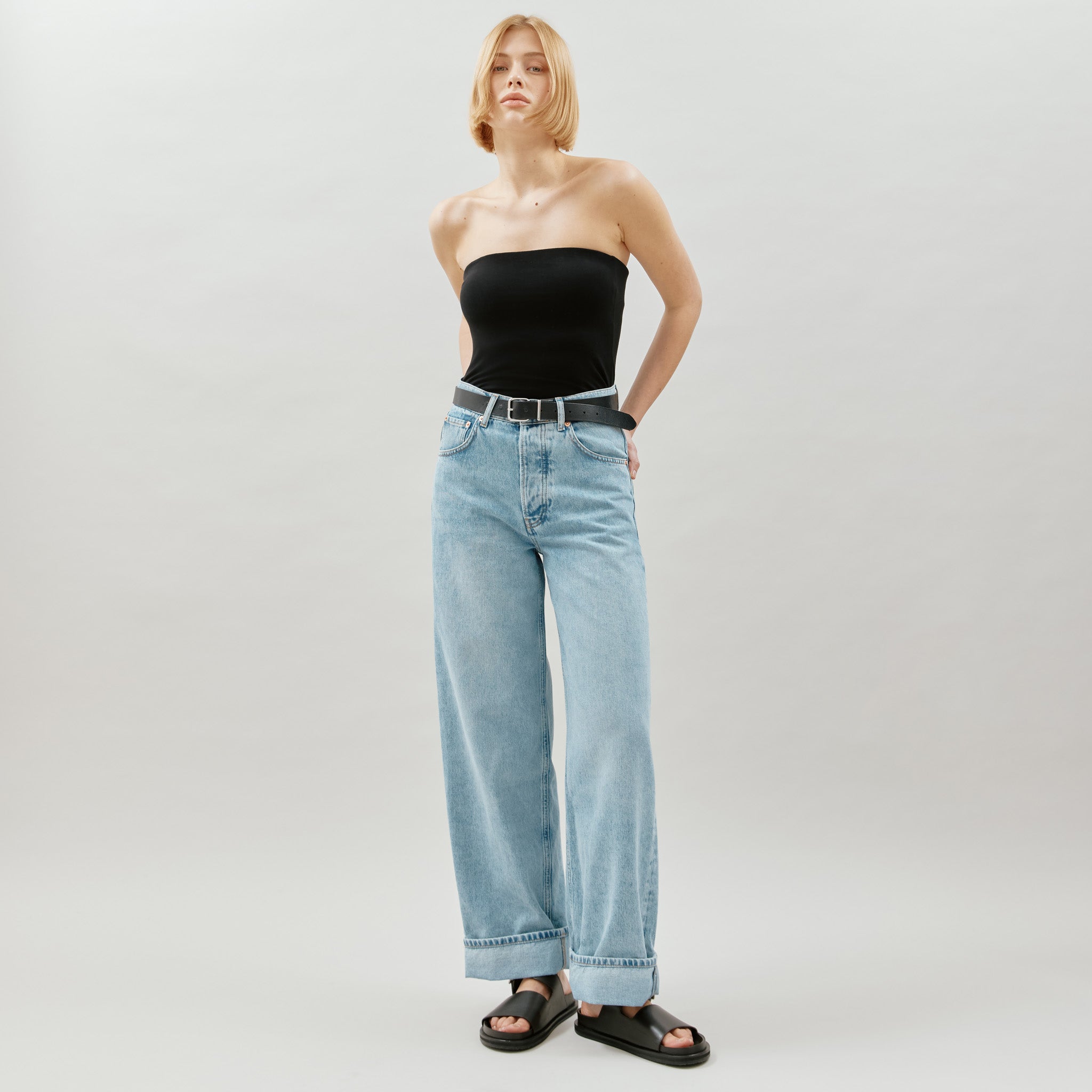 Re-Loved  Black Bandeau Top - Size 10
