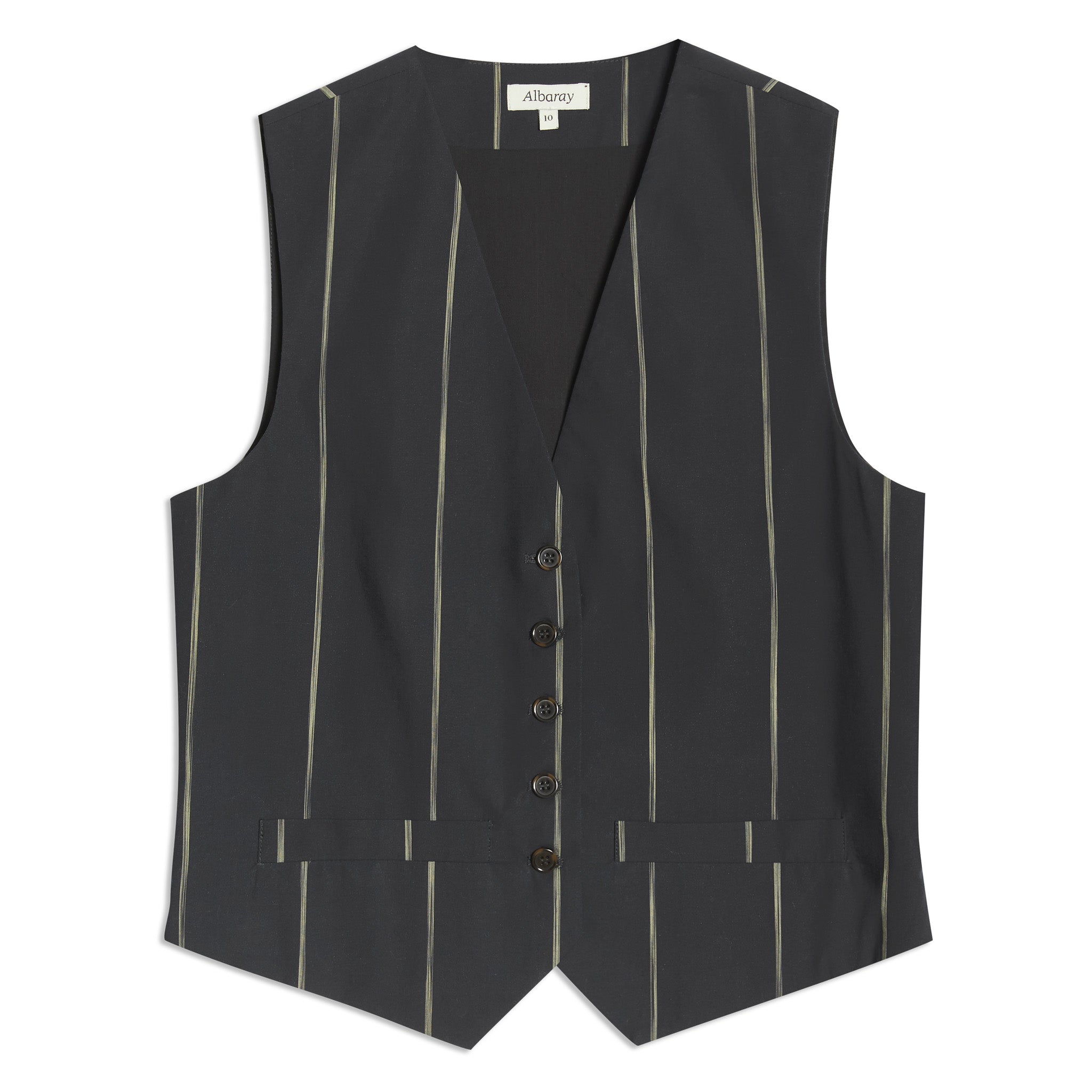 Black Cotton Stripe Waistcoat