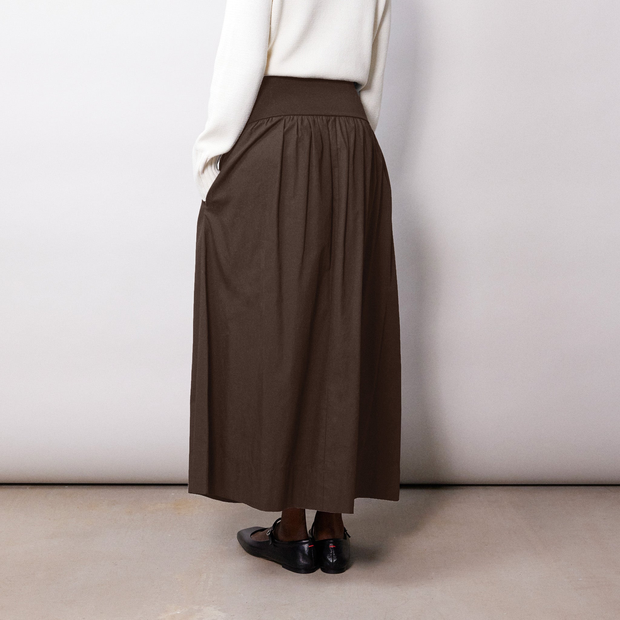 Chocolate Woven Mix Full Skirt