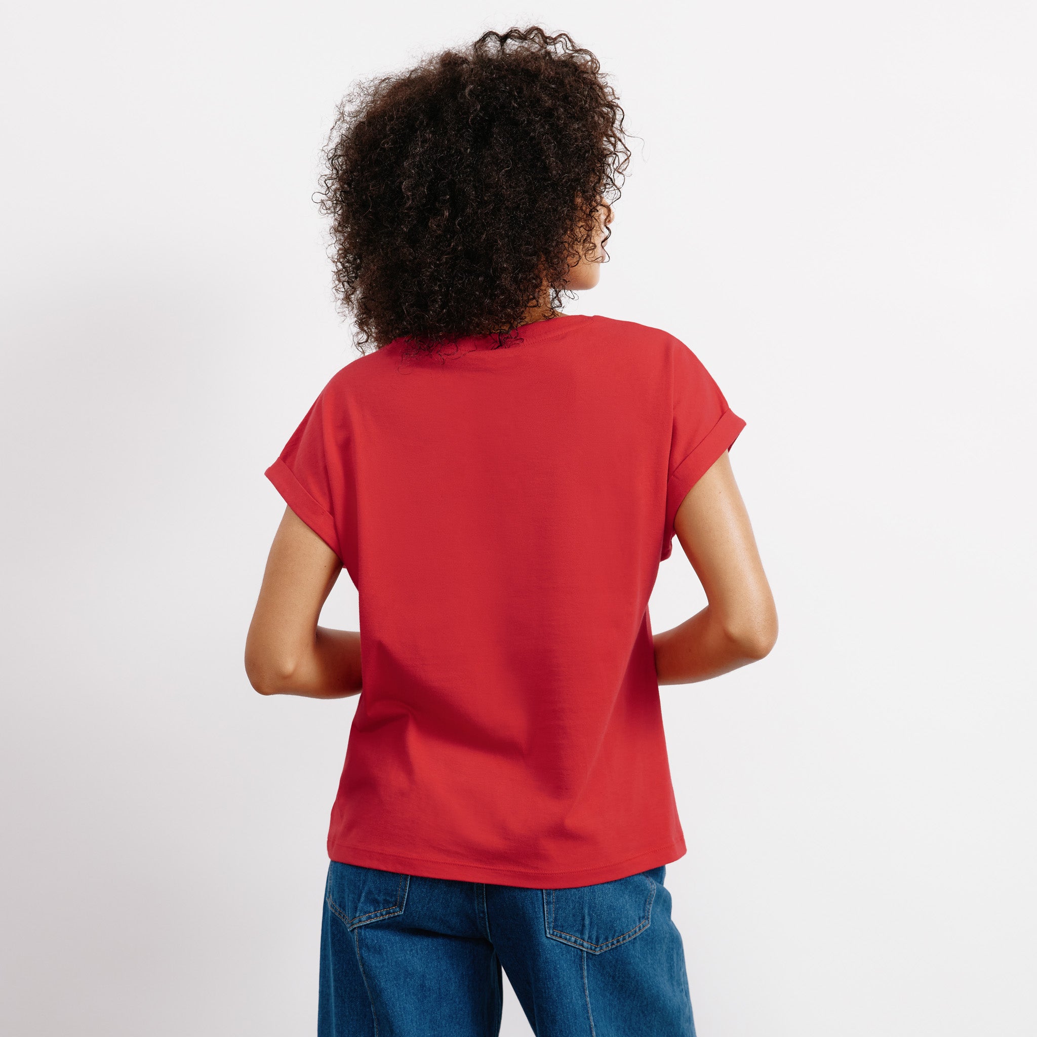 Red Roll Back T Shirt