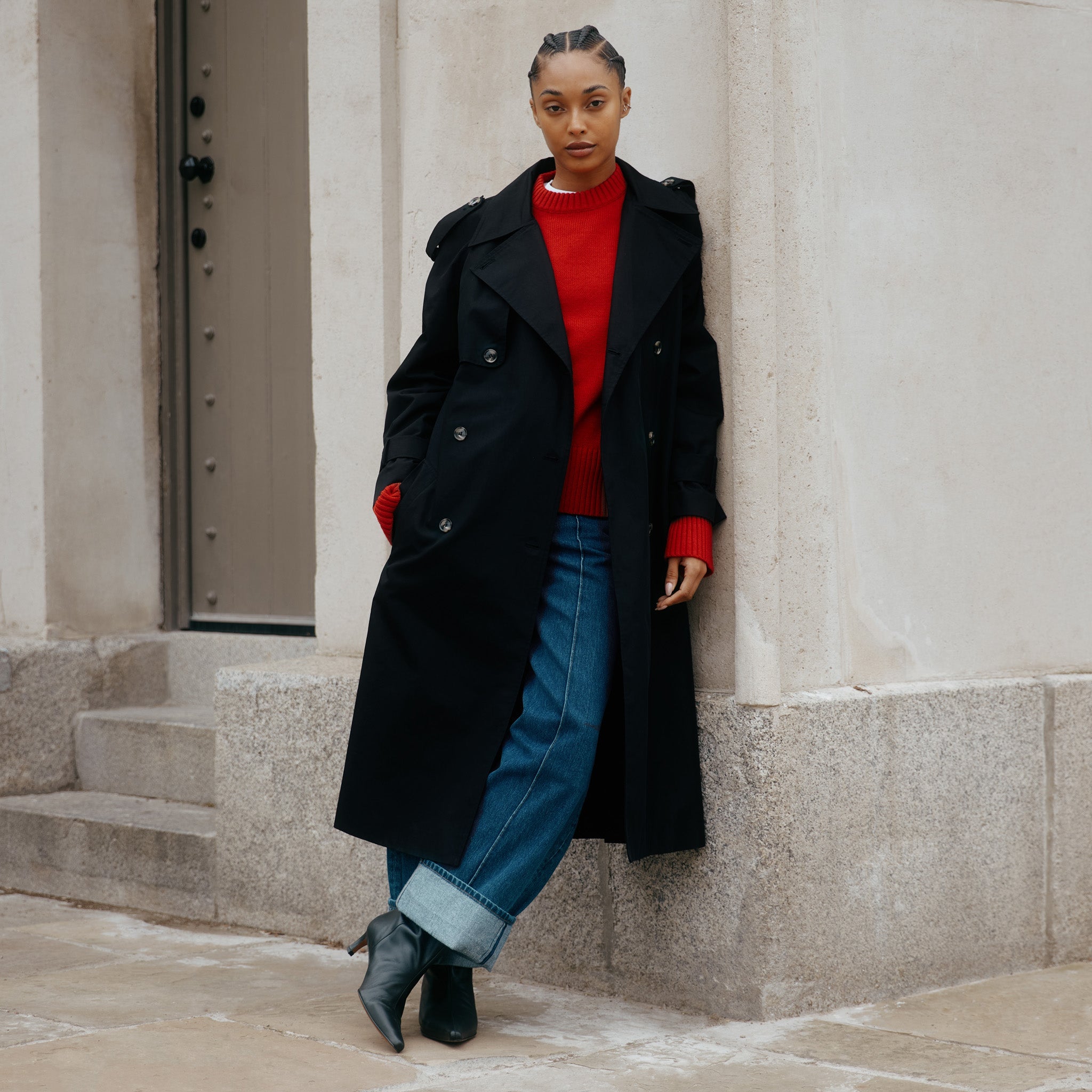 Re-Loved Black Trench Coat - Size 10