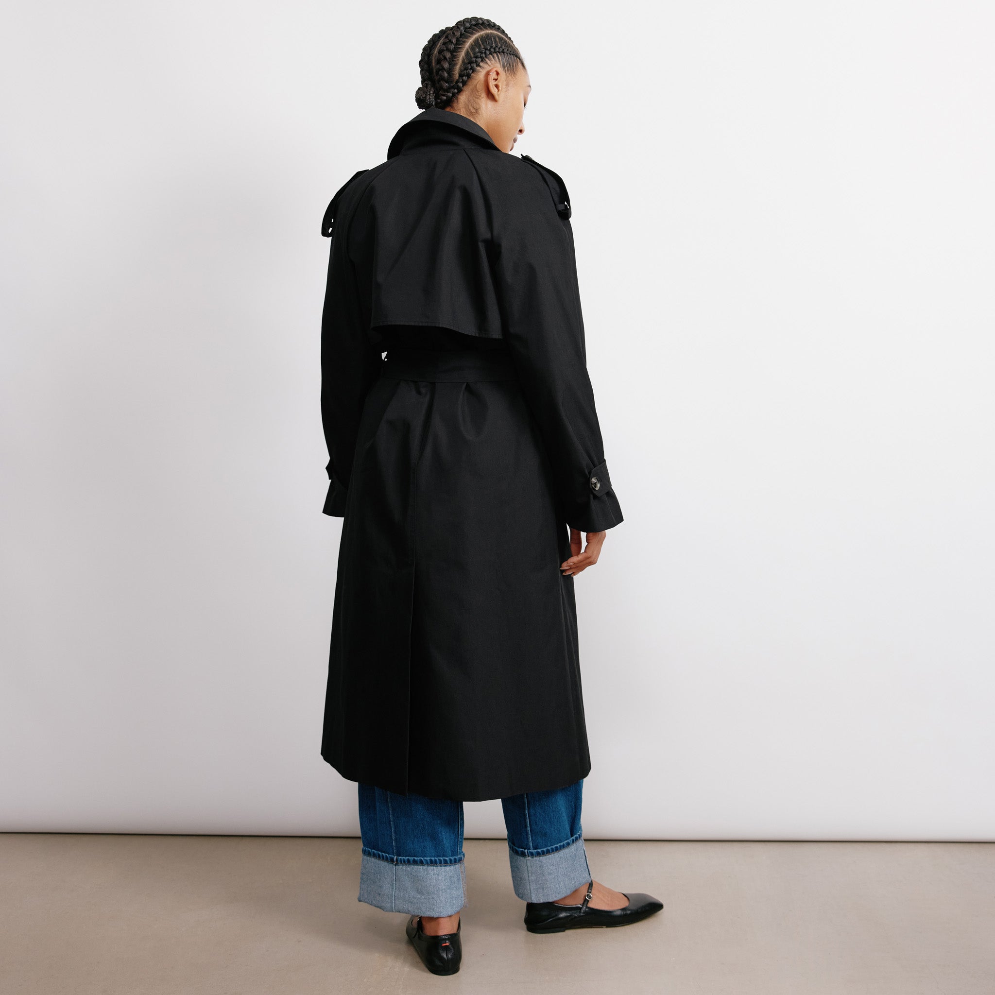 Re-Loved Black Trench Coat - Size 10