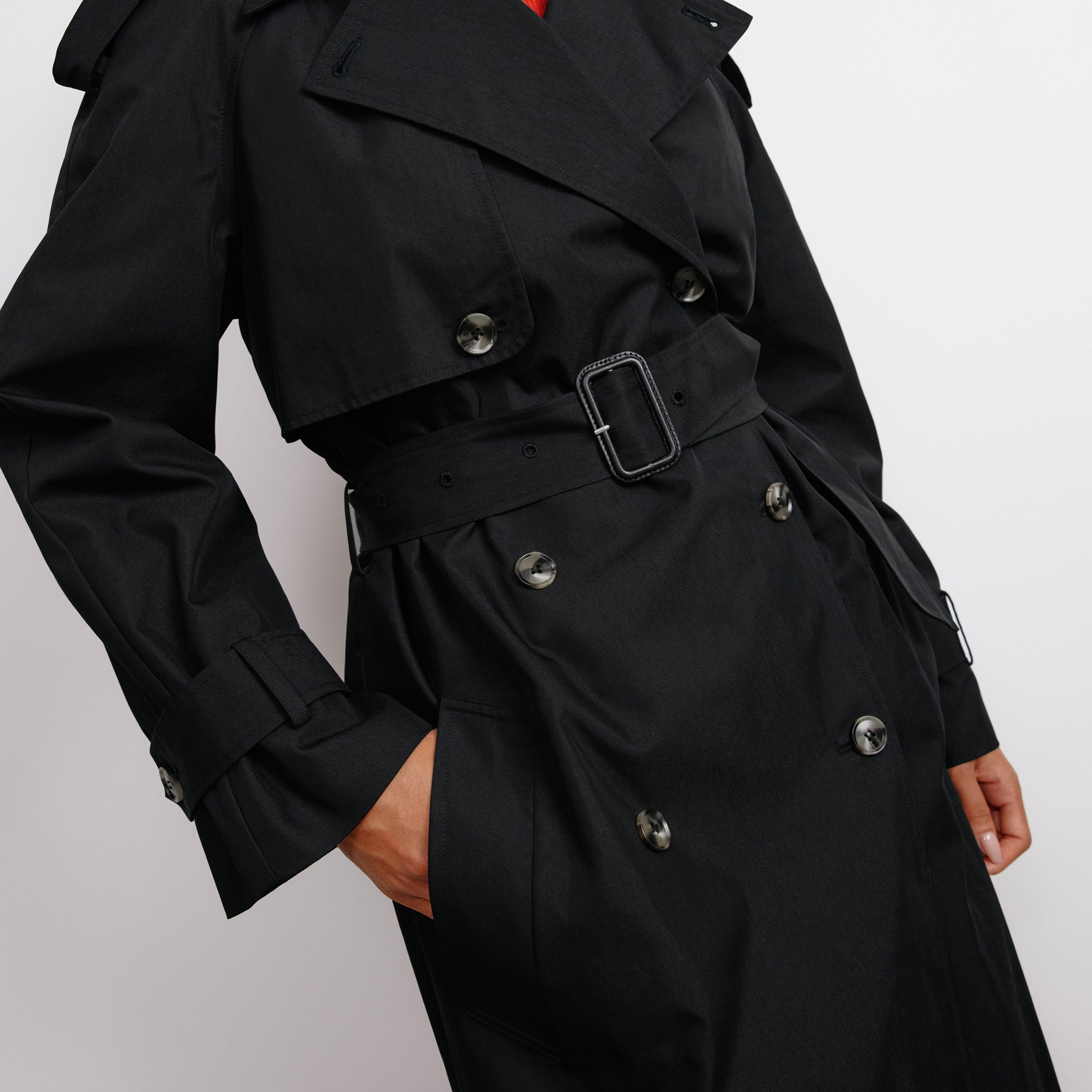 Re-Loved Black Trench Coat - Size 10