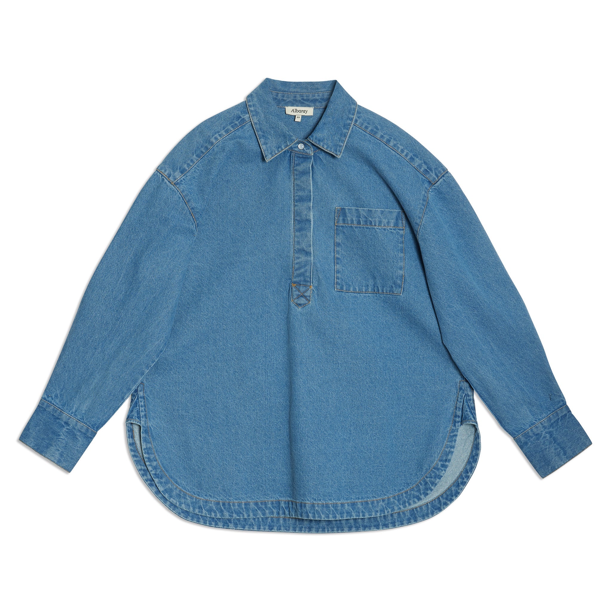 Re-Loved  Denim Over the Head Shirt - Size 8