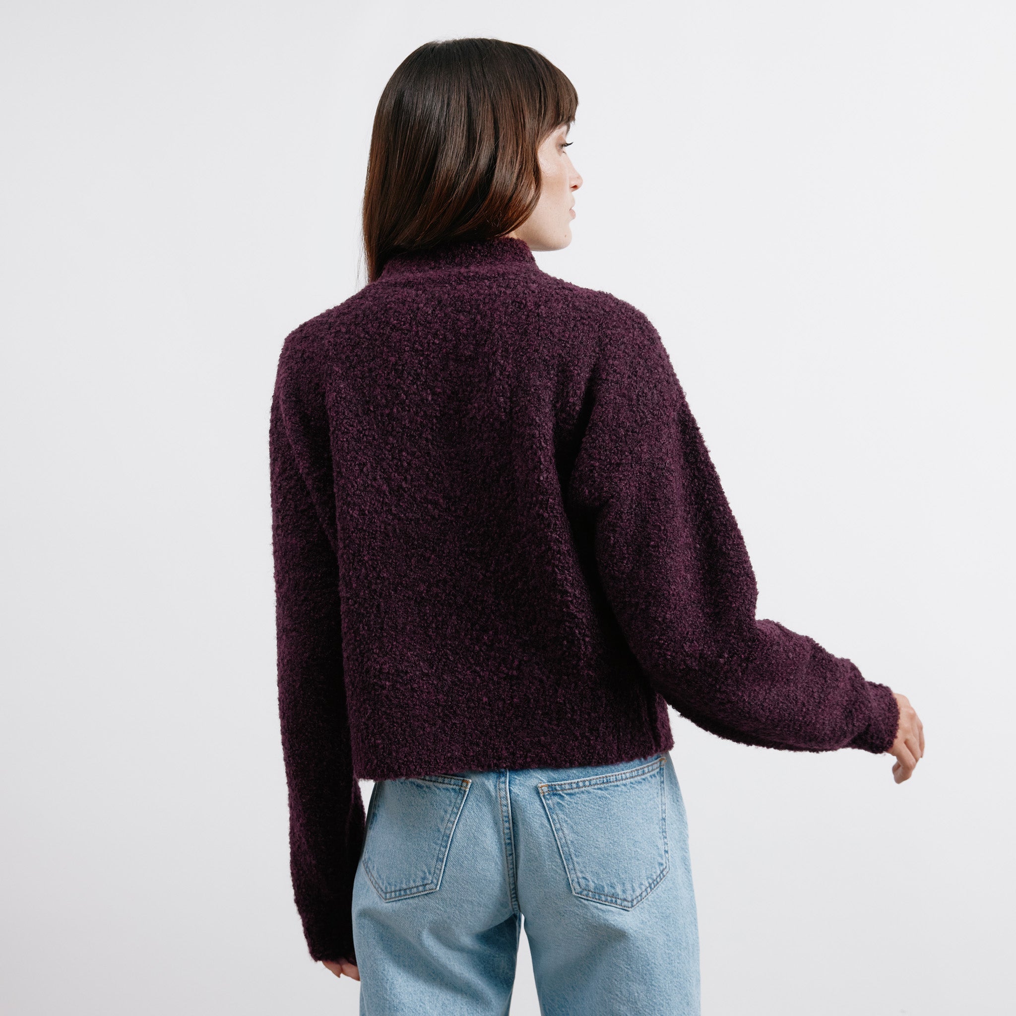 Re-Loved Burgundy Boucle Jumper - Size 10