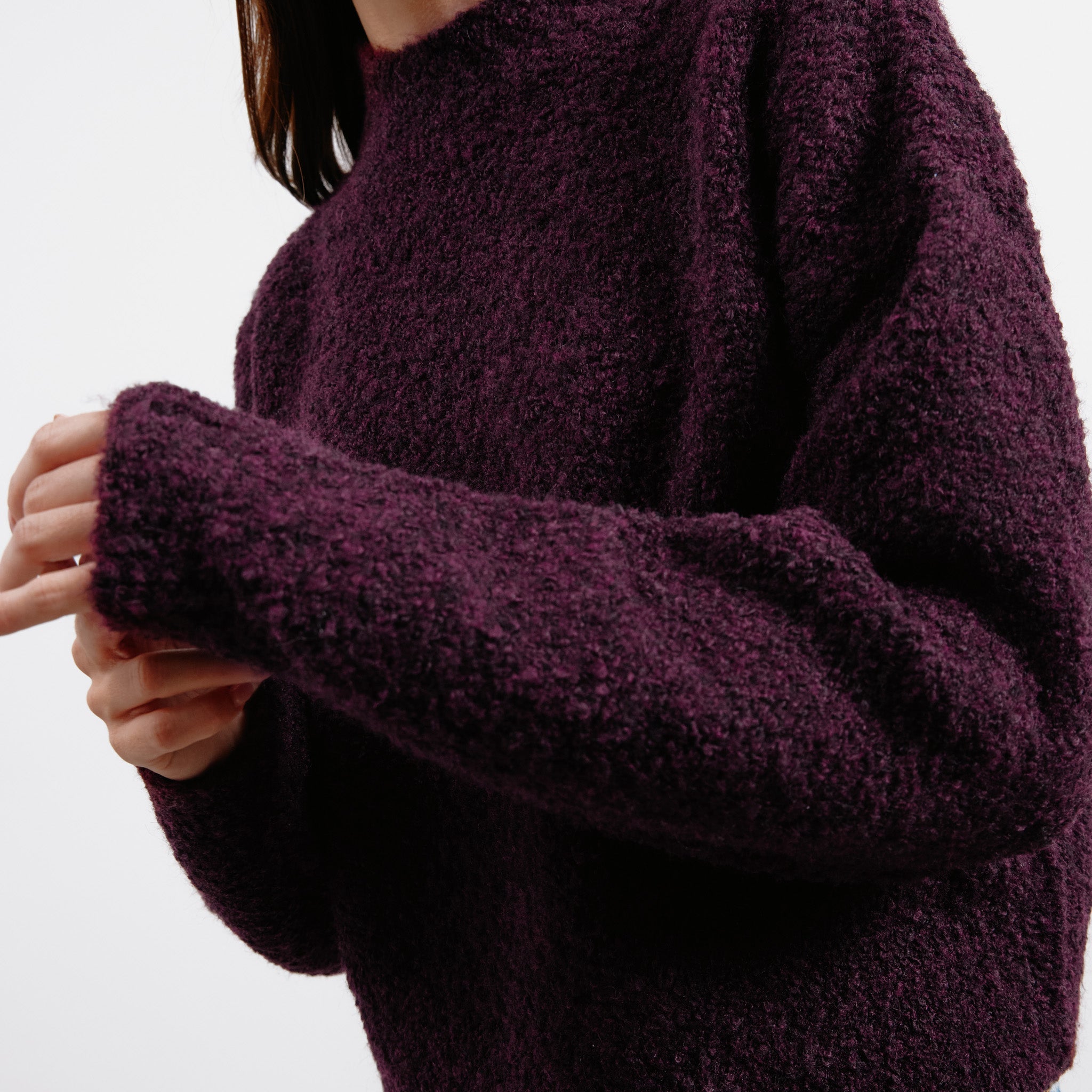 Re-Loved Burgundy Boucle Jumper - Size 10