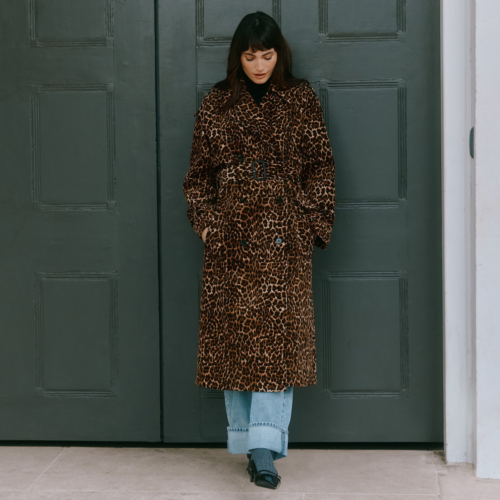 Re-Loved Animal Cord Trench Coat - Size 10
