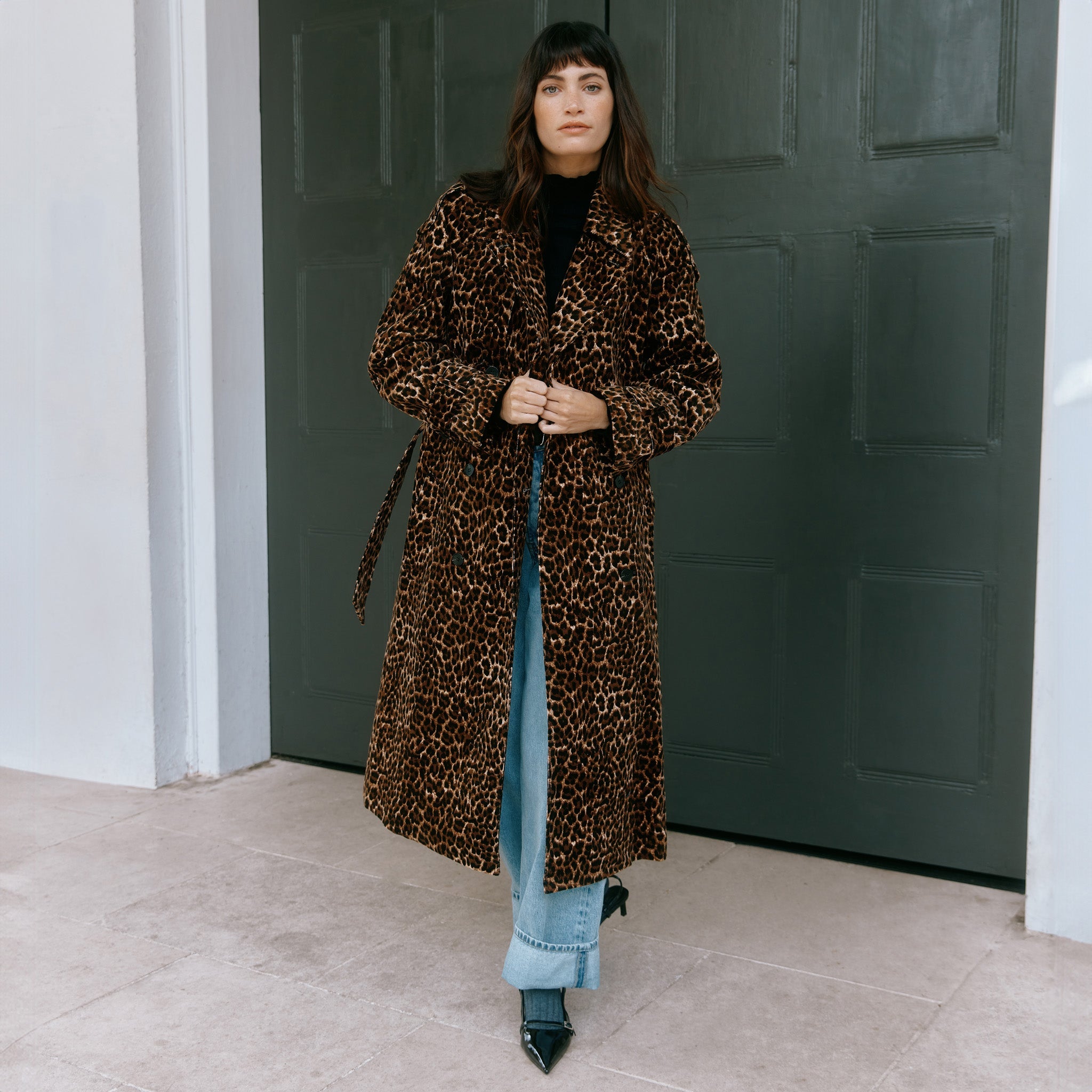 Re-Loved Animal Cord Trench Coat - Size 10