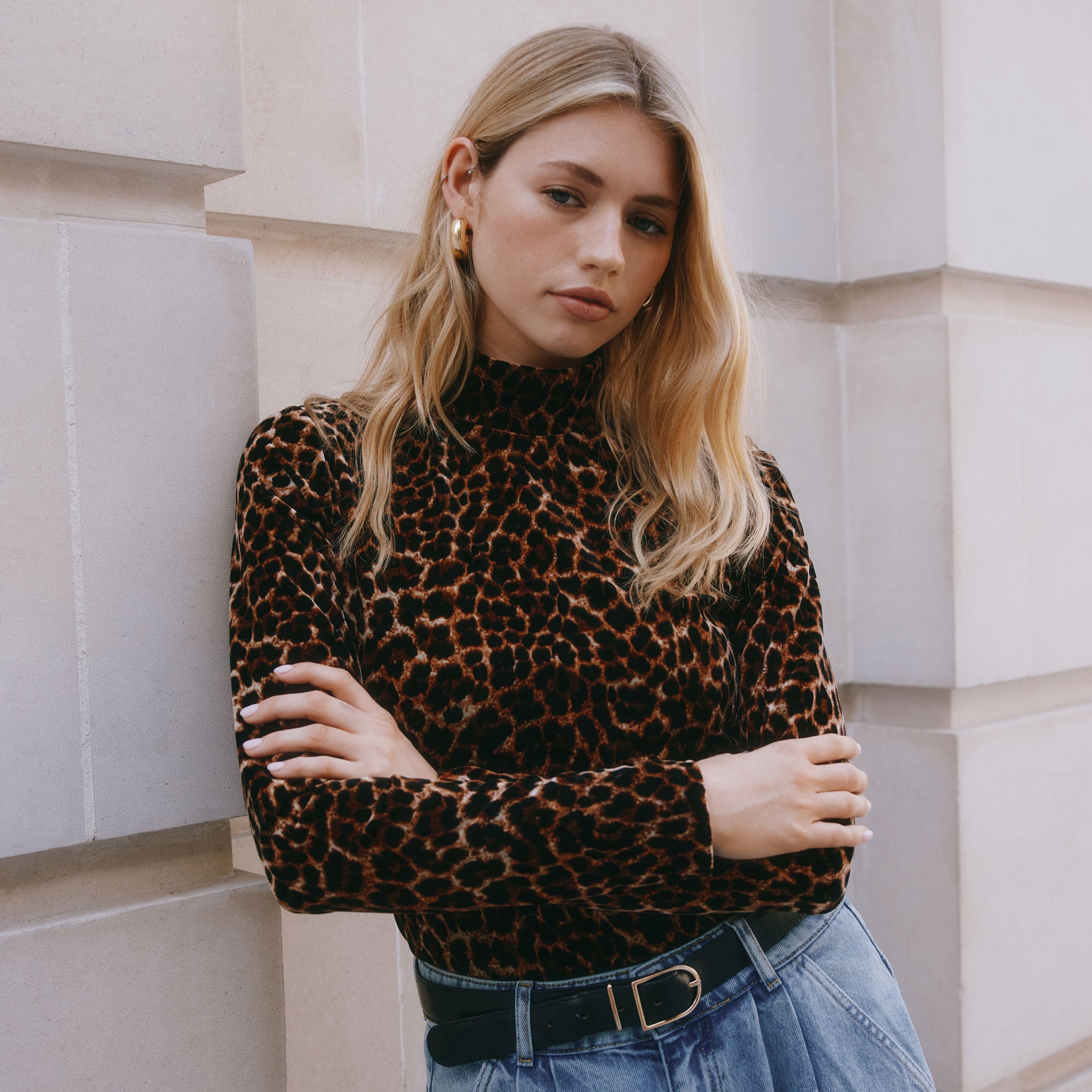 Re-Loved Animal Print Top Size 8