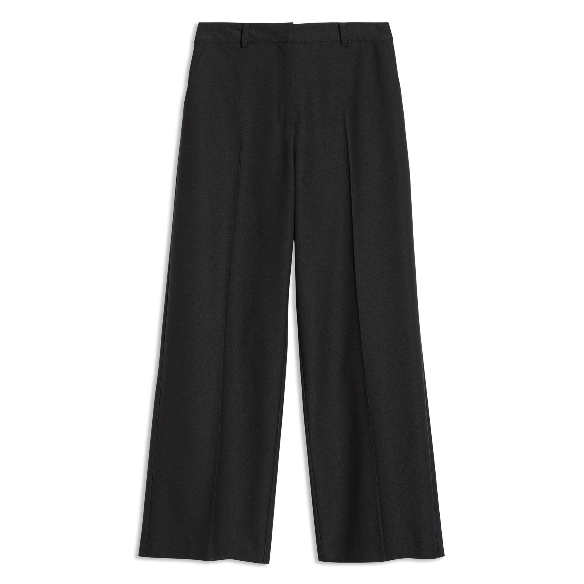 Re-Loved  Black Tailored Wide Leg Trousers - Size 18