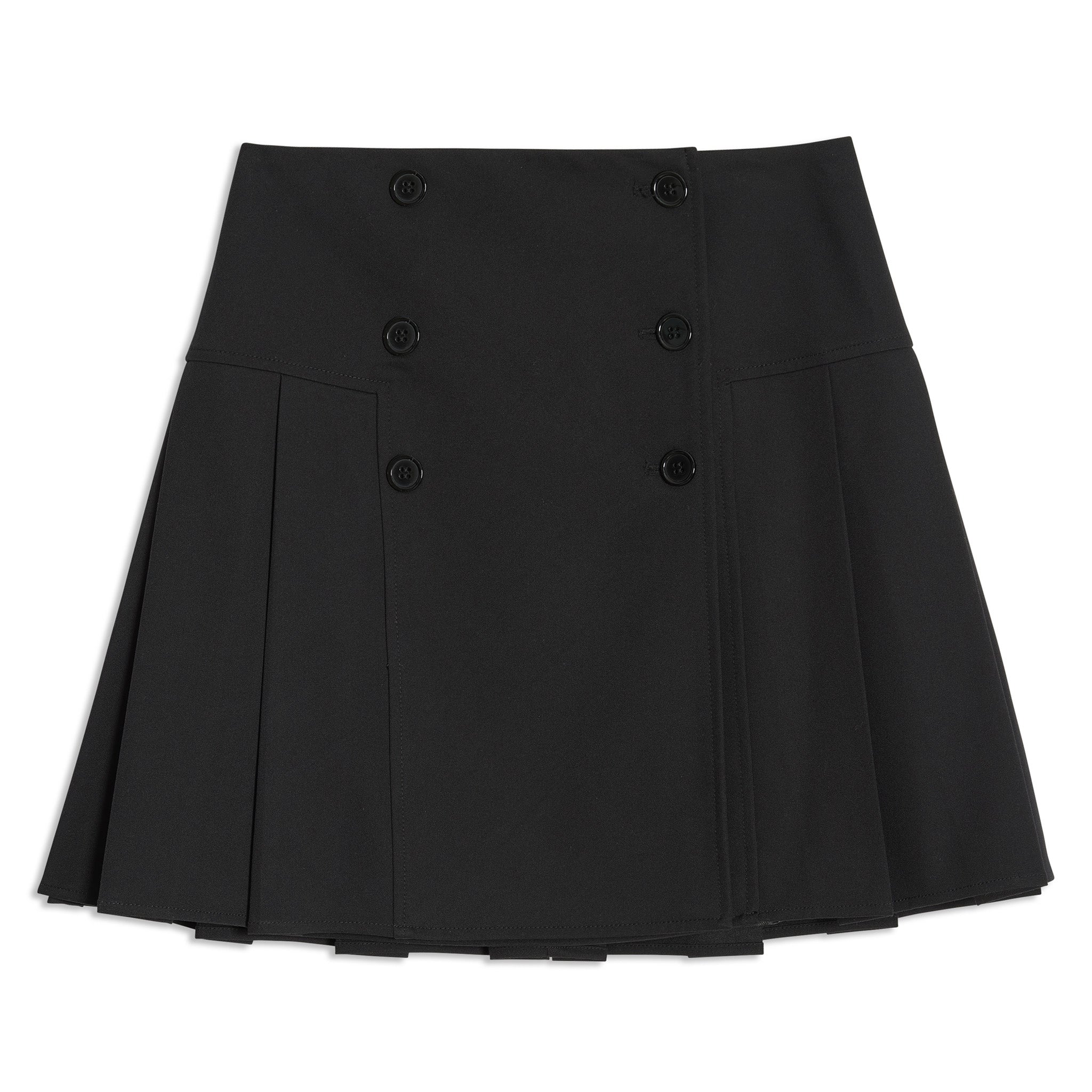 Re-Loved Black Tailored Pleat Mini Skirt - Size 10