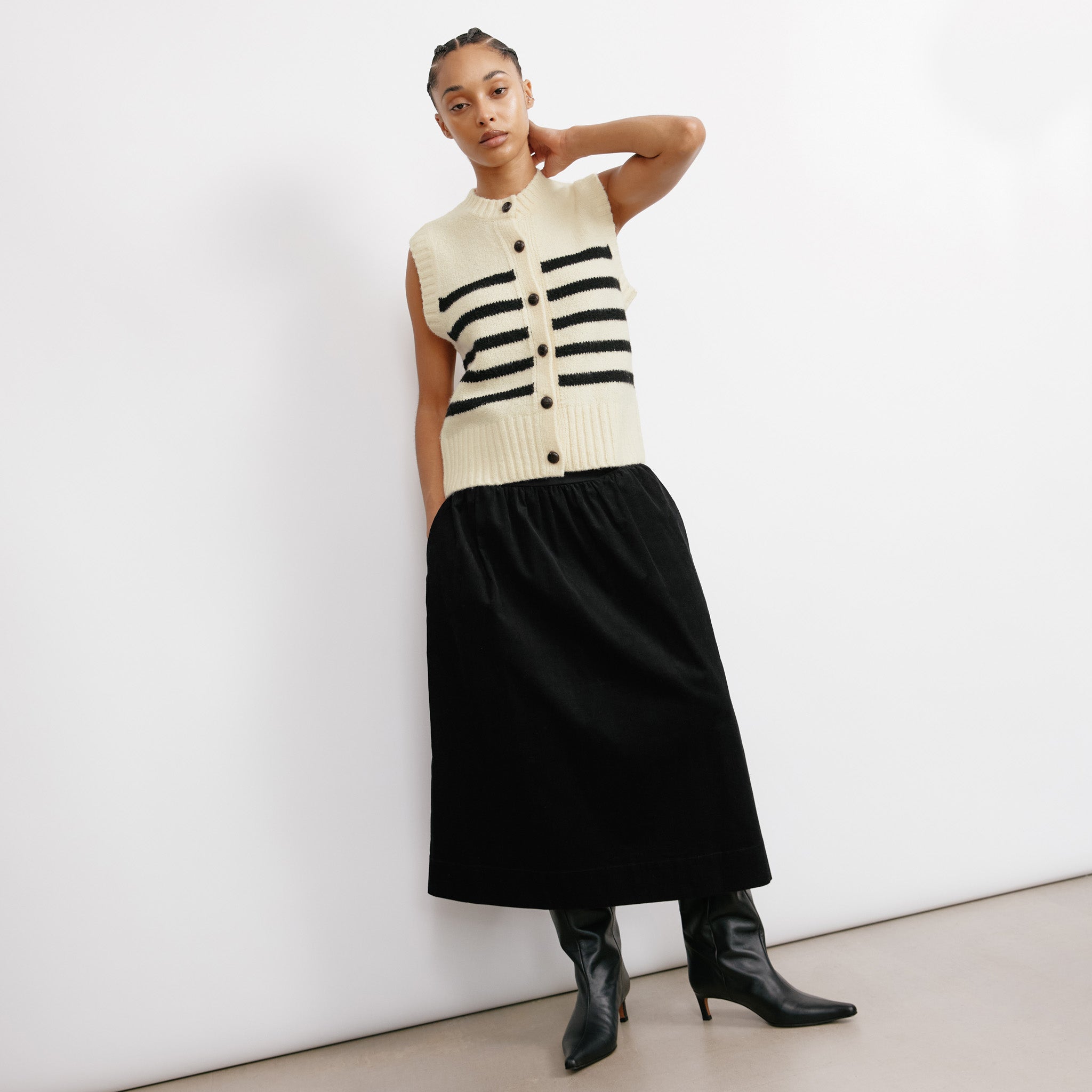 Cord Jersey Skirt