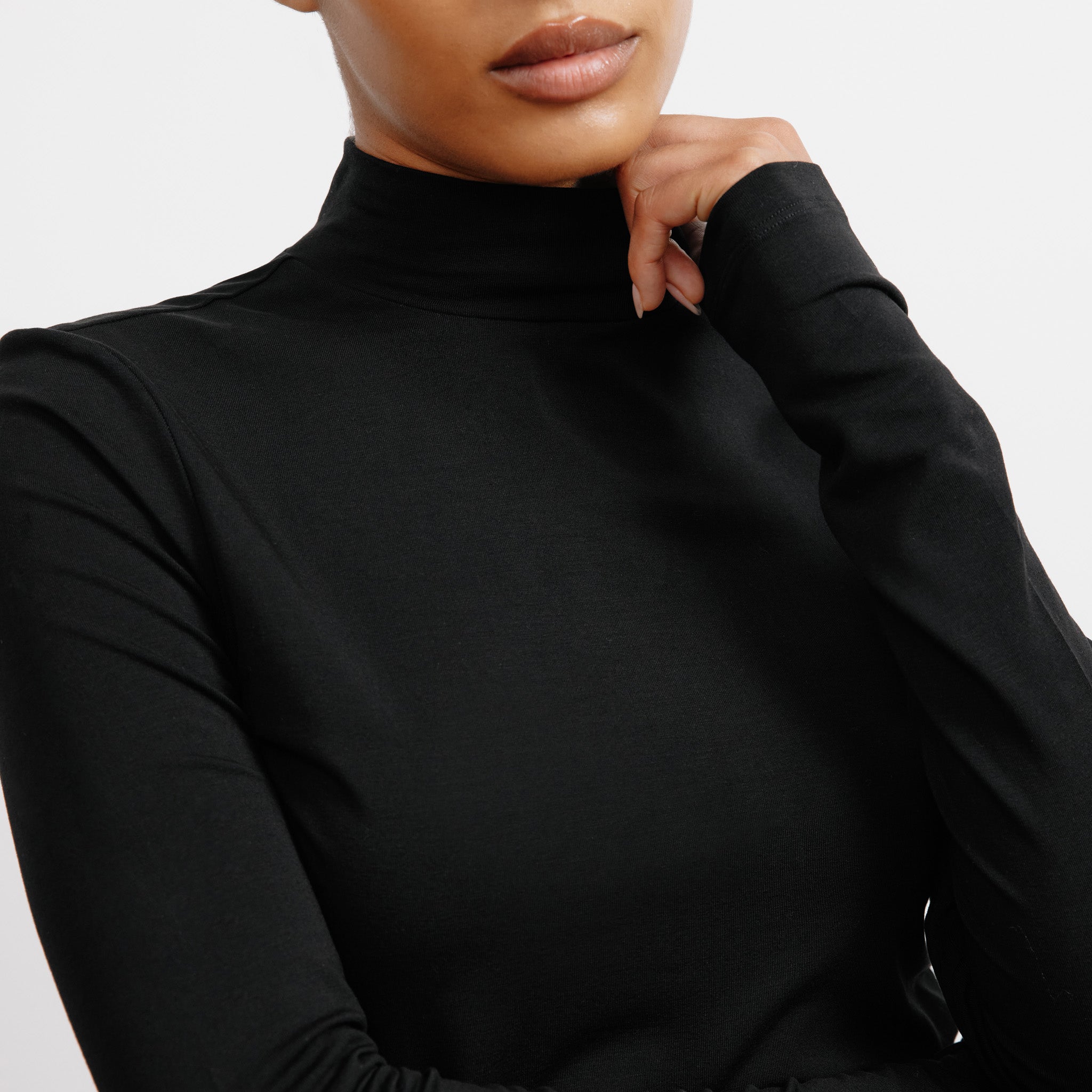 Re-Loved  Black Jersey Turtle Neck - Size 10