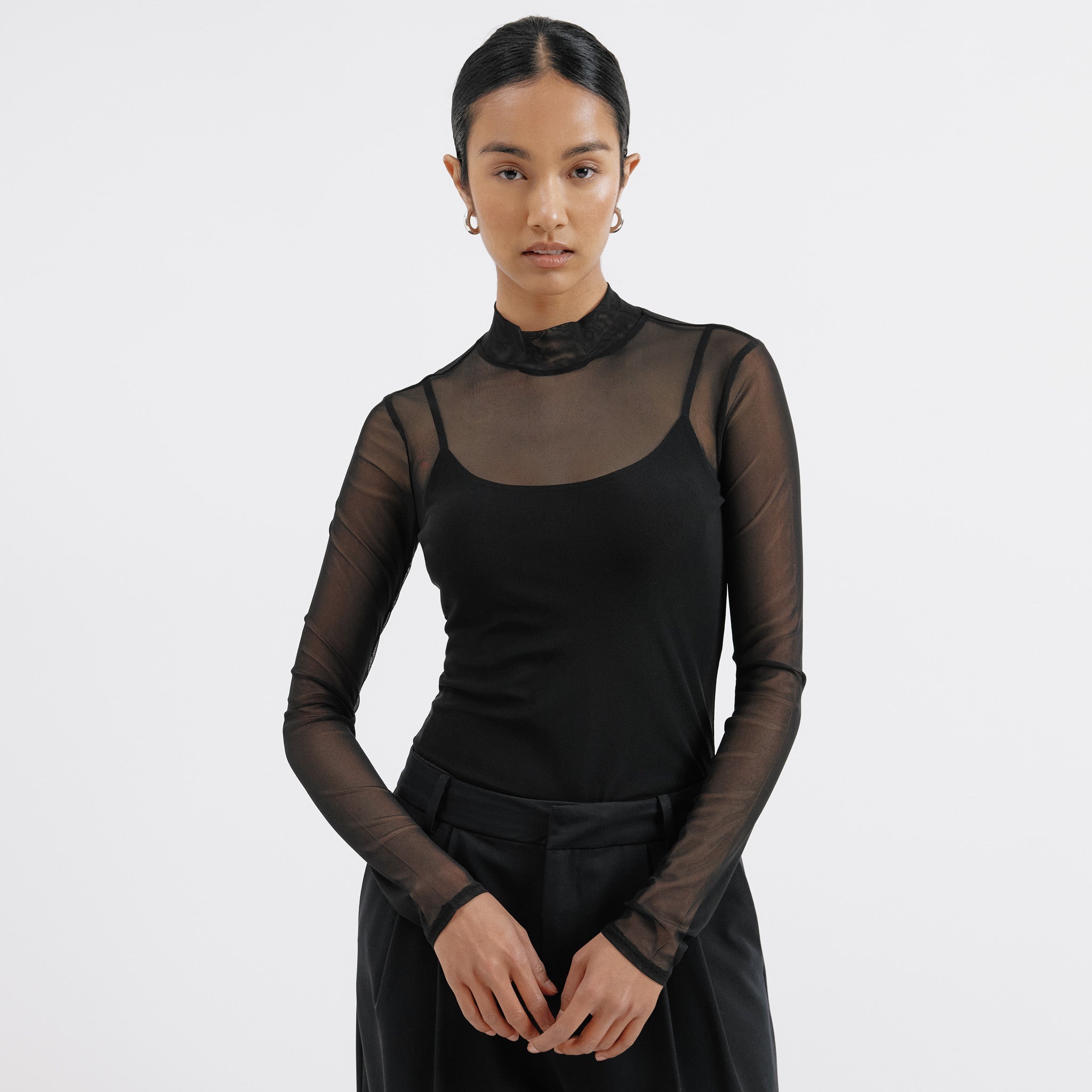 Re-Loved Mesh Turtle Neck Top - Size 18