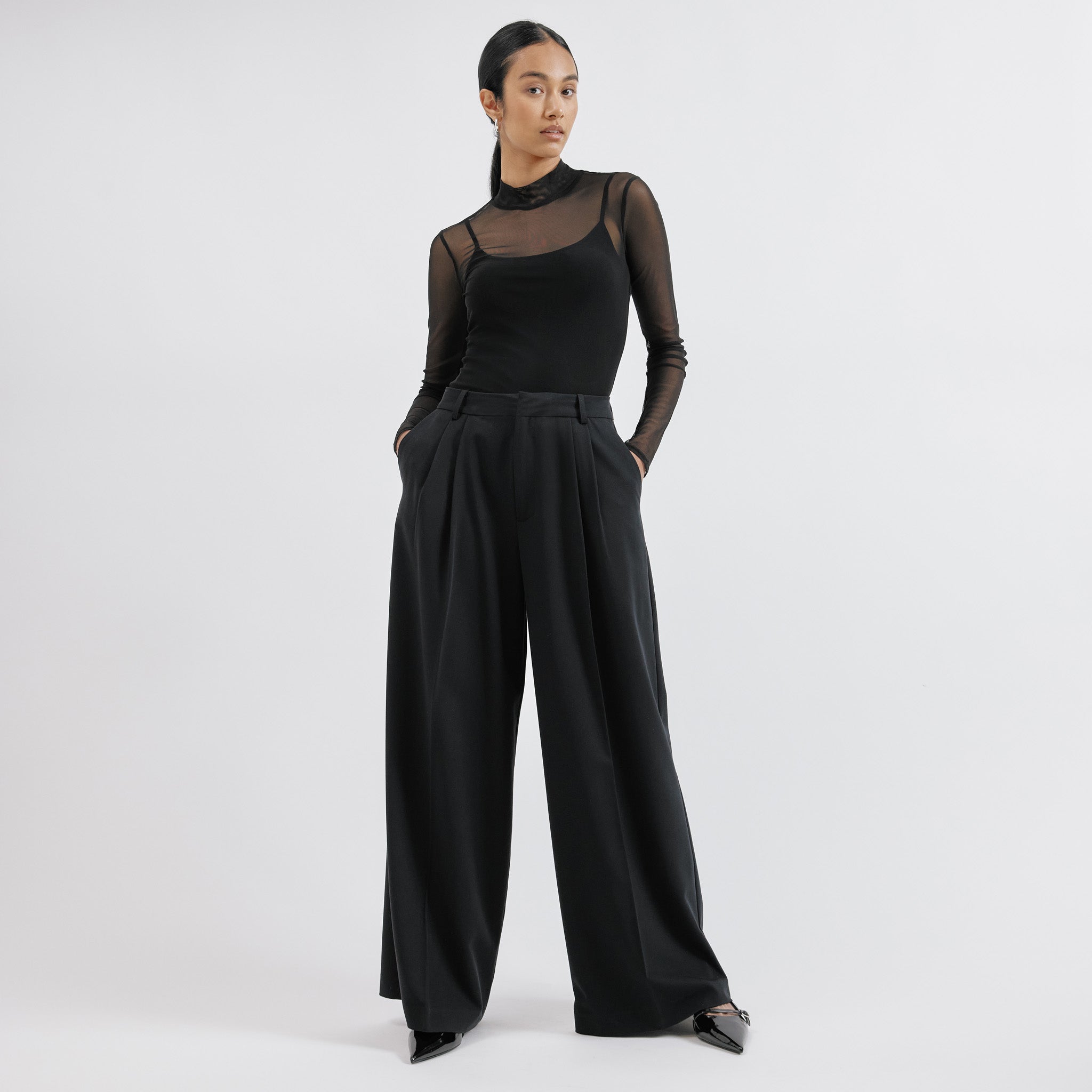 Re-Loved  Mesh Turtle Neck Top - Size 14