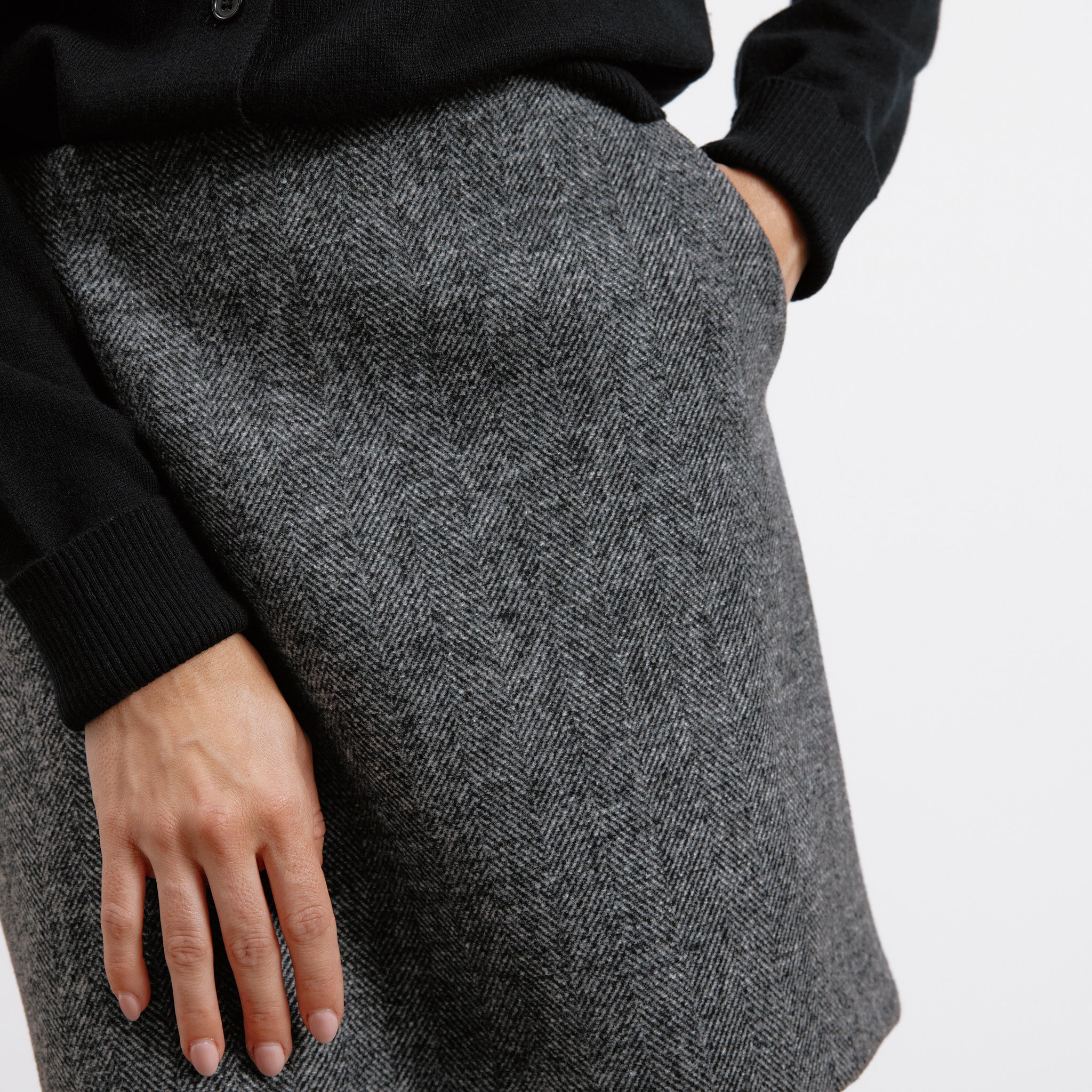 Re-Loved Herringbone Short Skirt - Size 10