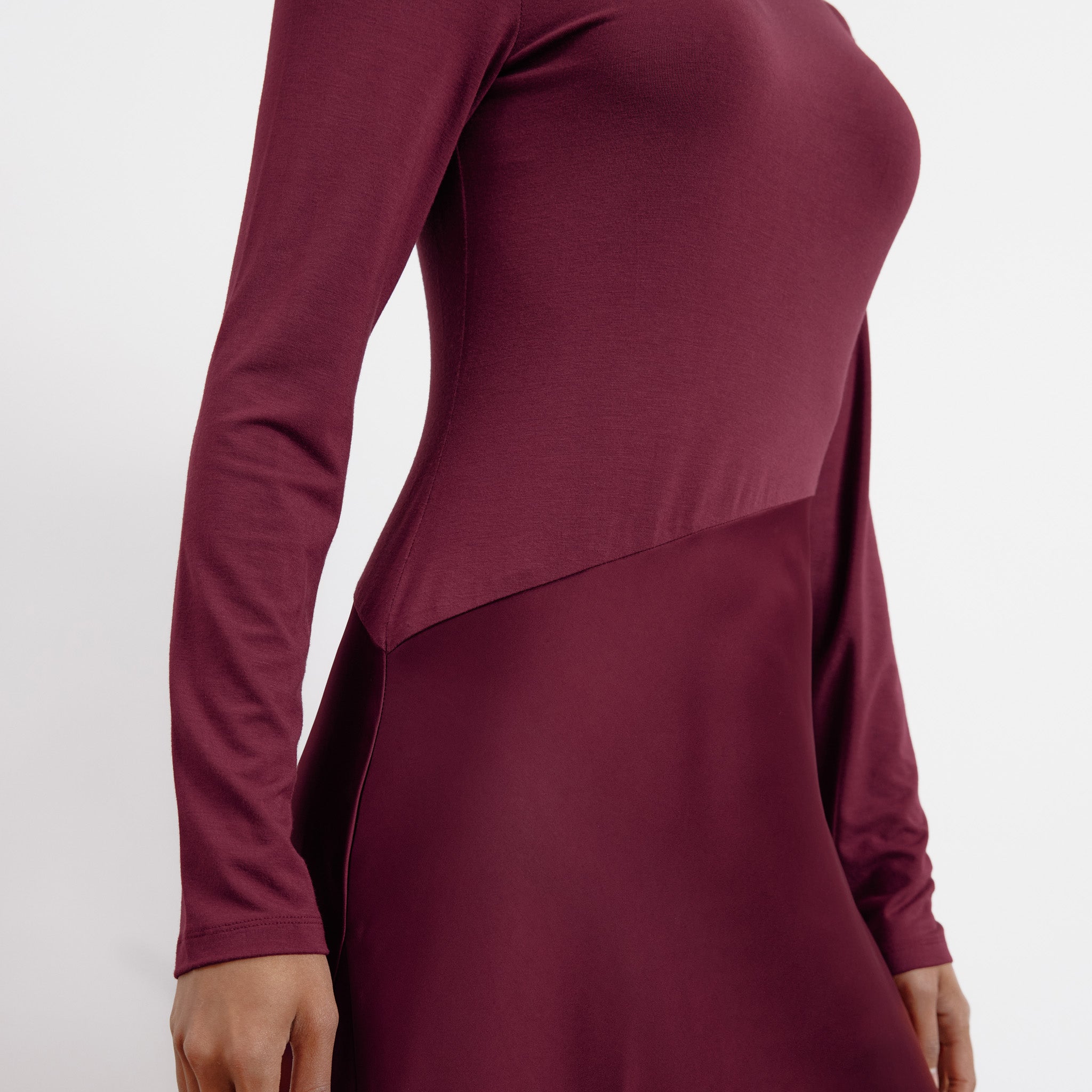 Re-Loved Satin & Jersey Asymmetric Dress - Size 12
