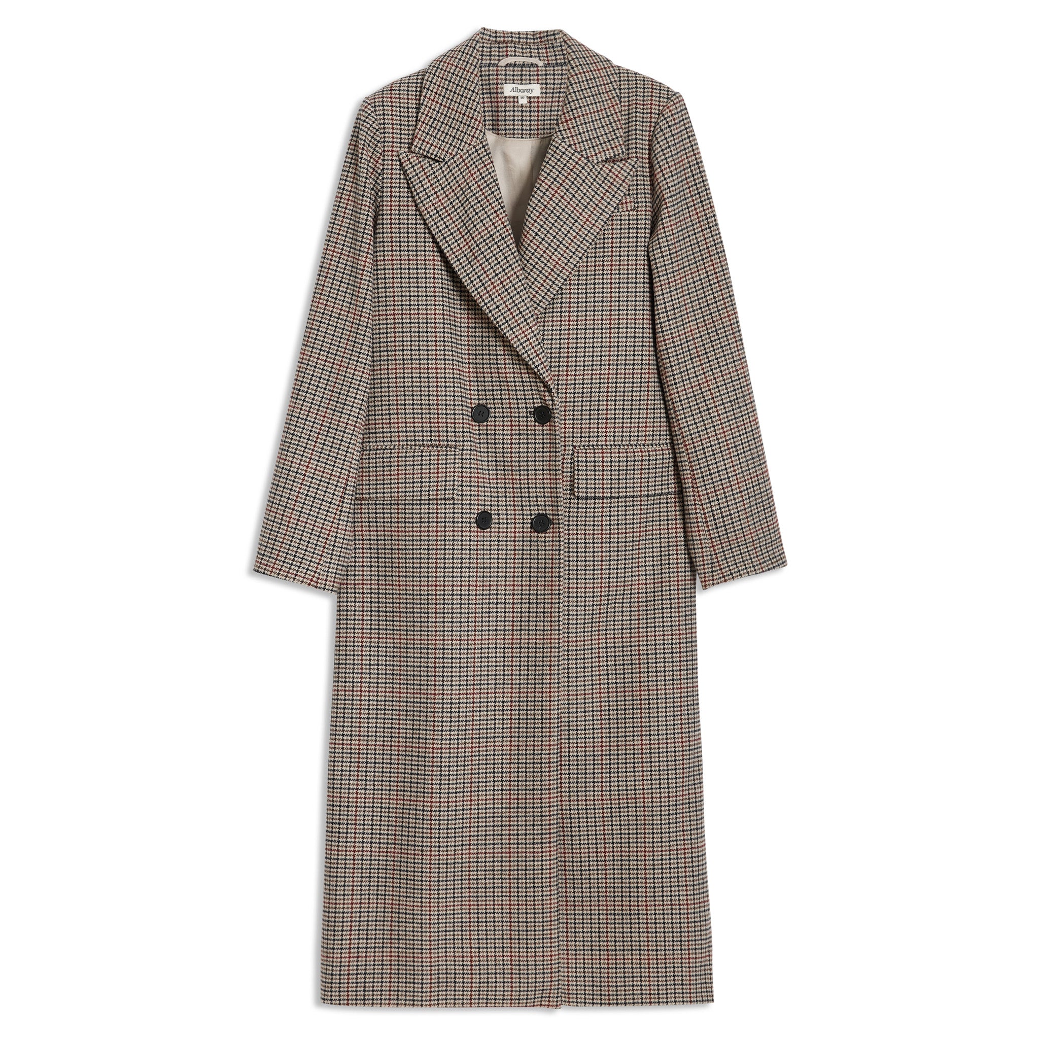Check Double Breasted Coat Sustainable Womenswear Albaray