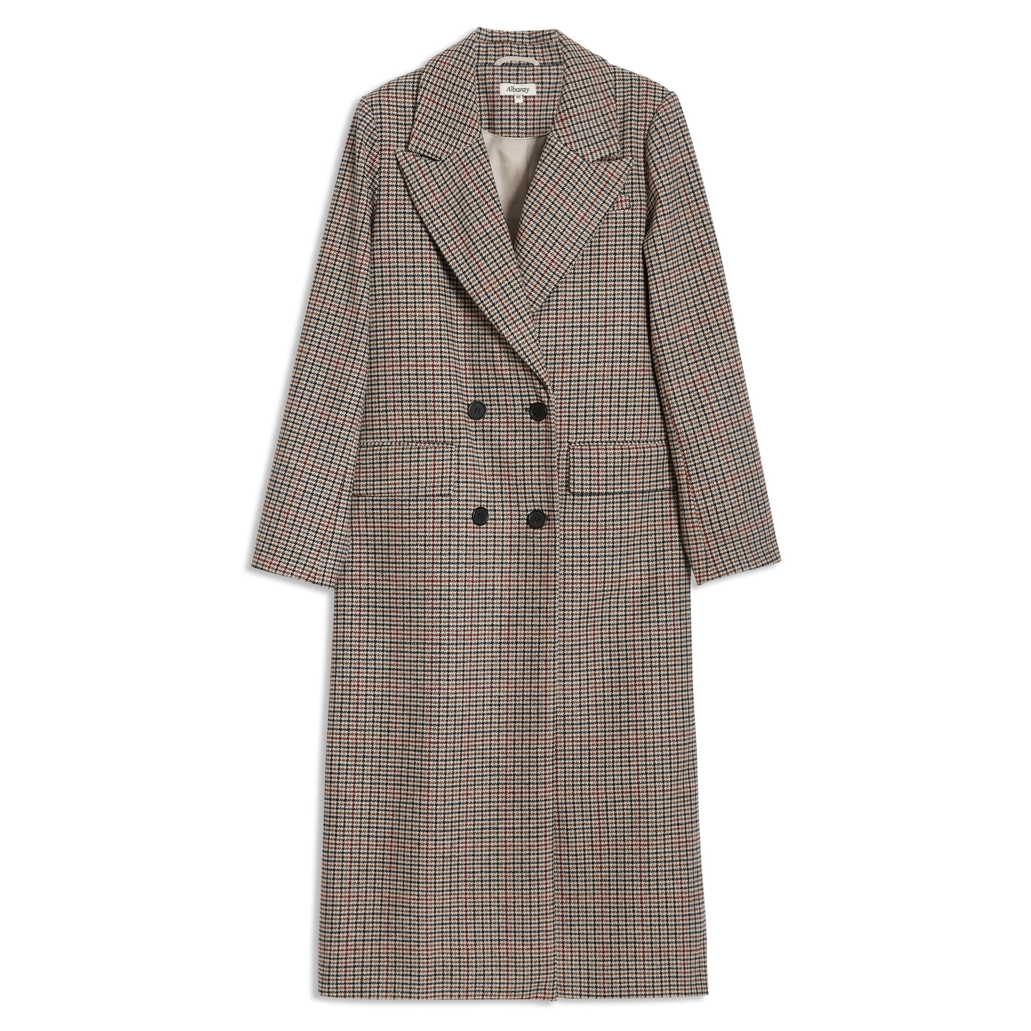 Re-Loved  Check Double Breasted Coat - Size 14