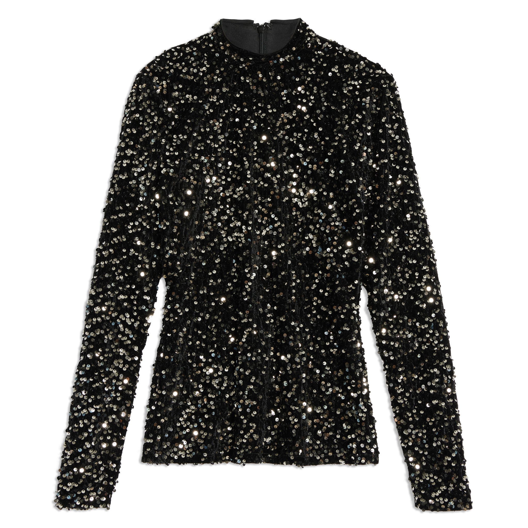 Re-Loved Velvet Sequin Turtle Neck Top - Size 8