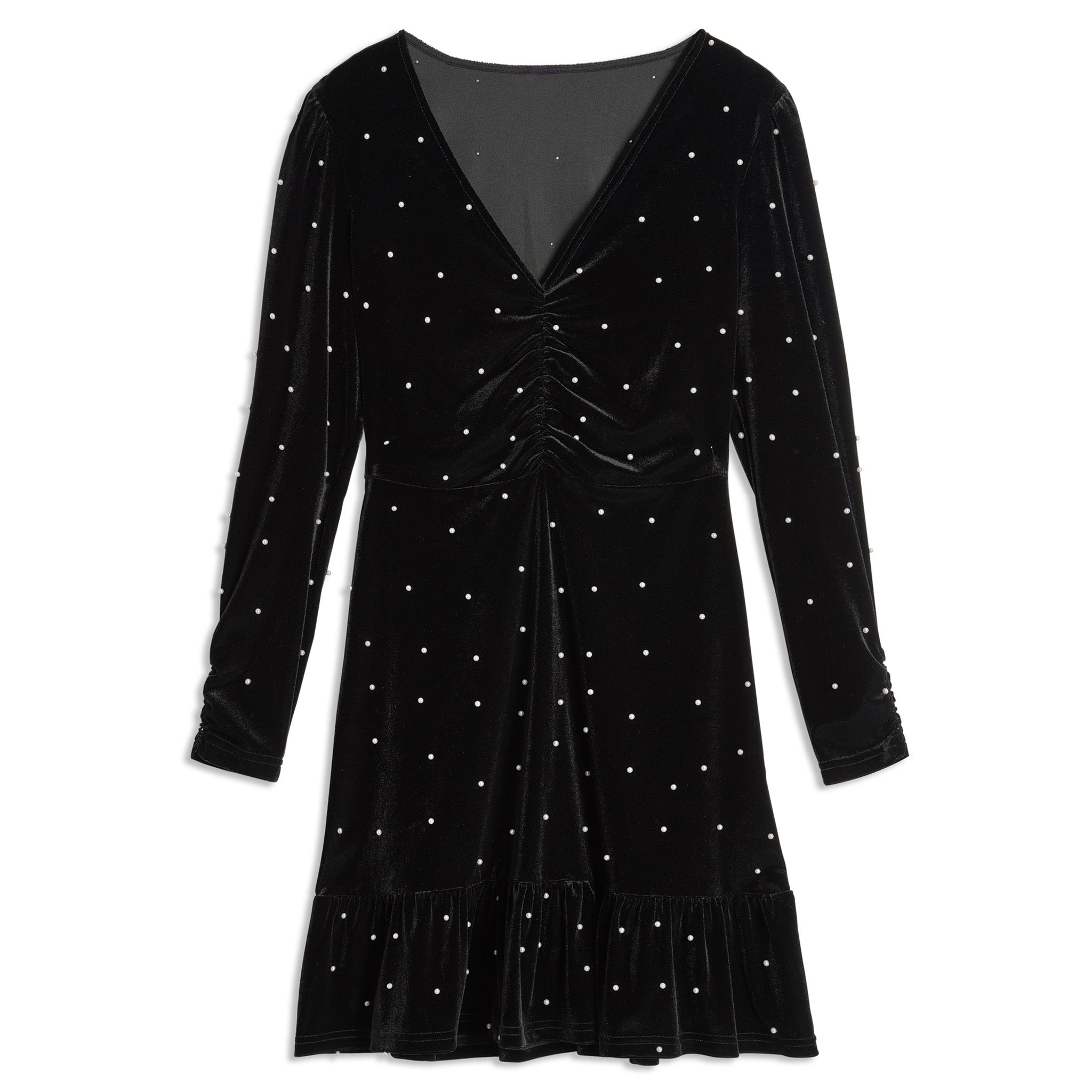 Re-Loved  Velvet & Pearl Short Dress - Size 8