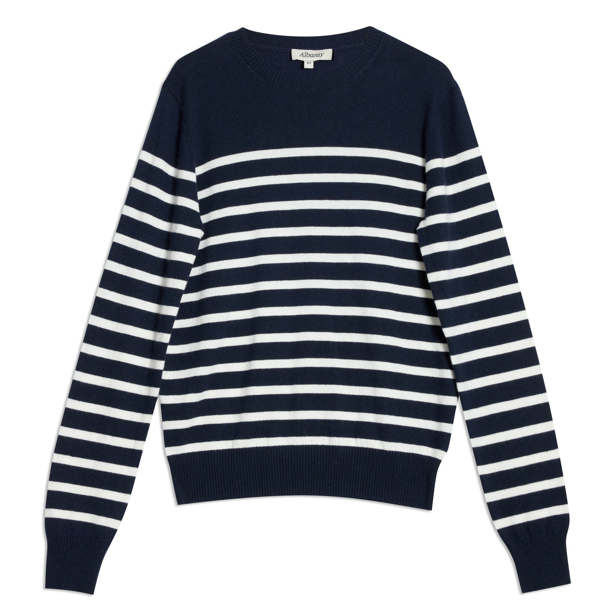 Re-Loved Navy Stripe Crew Lightweight Jumper - Size 12