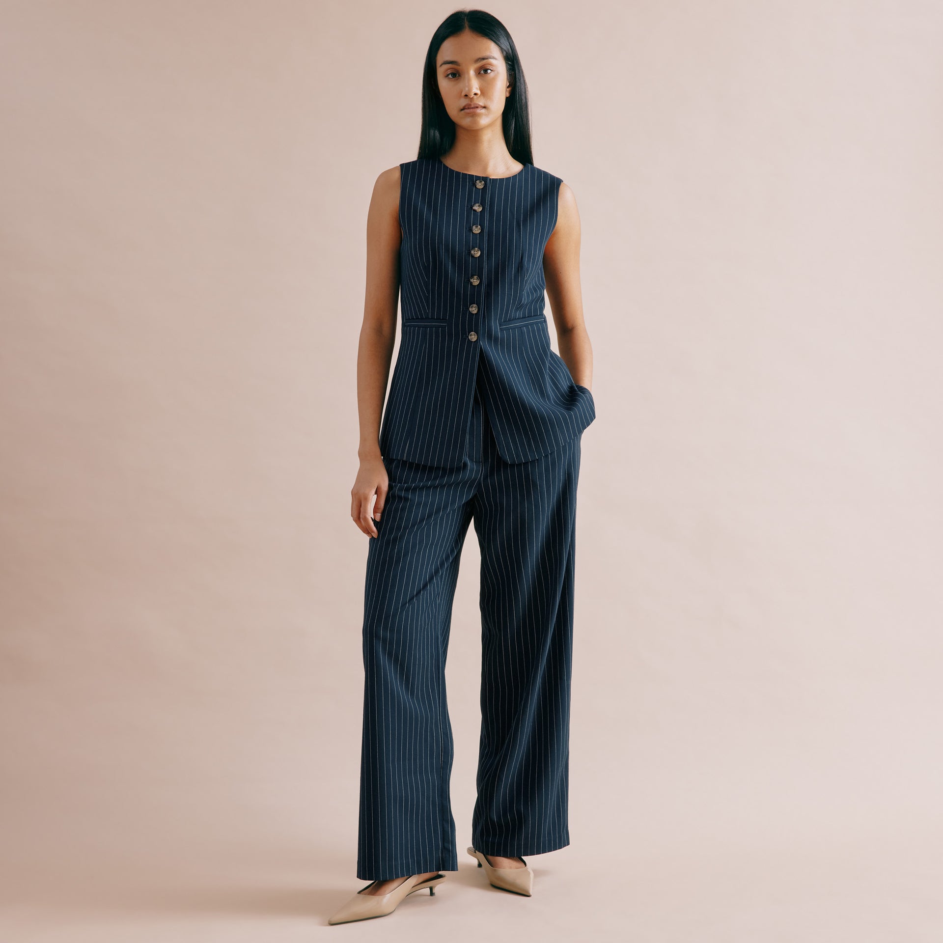 Navy Clearance Old Navy Striped Jumpsuit Navy Pinstripe Trouser