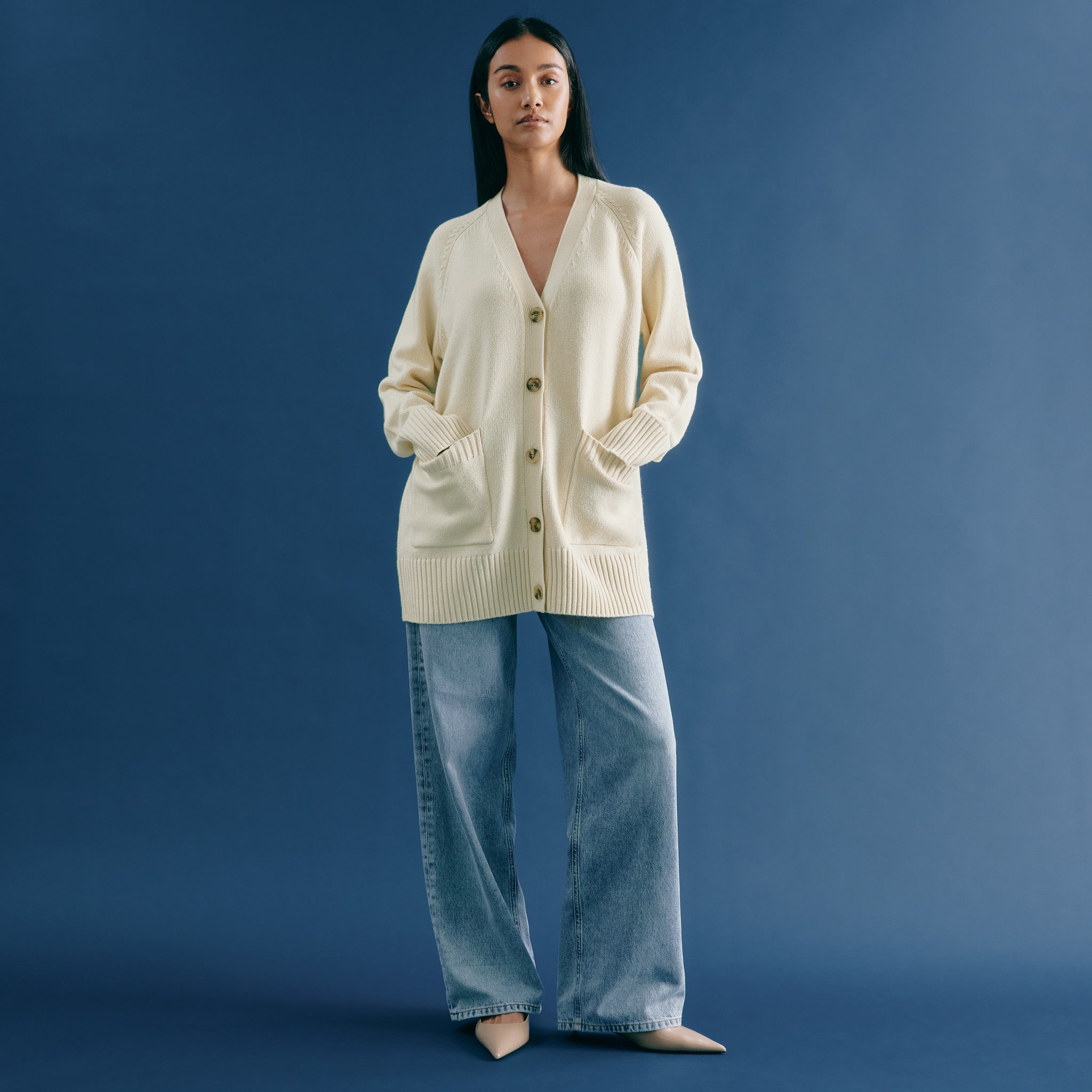 Re-Loved Longline Knitted Cardigan - Size 8