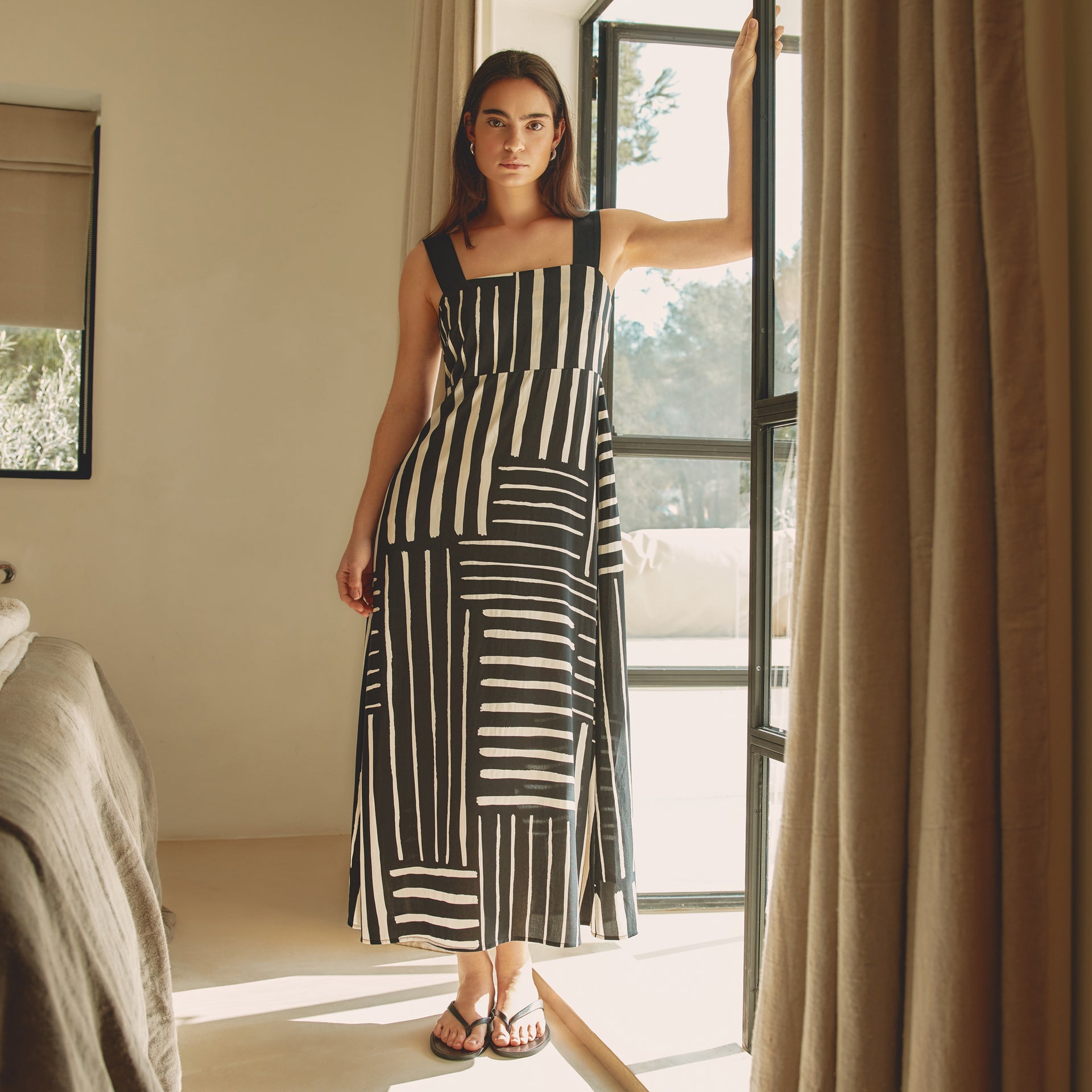 Patchwork Stripe Midi Dress | Sustainable Womenswear
