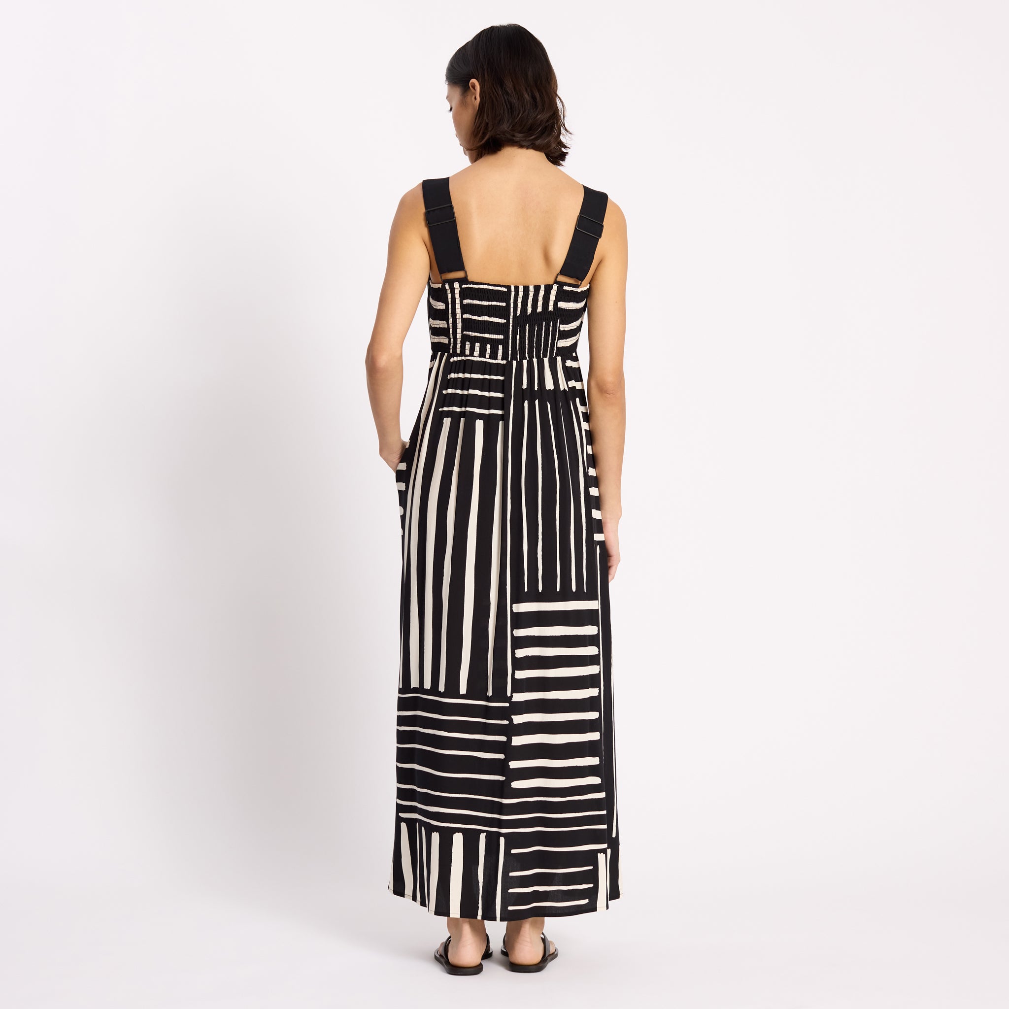 Patchwork Stripe Midi Dress | Sustainable Womenswear | Albaray