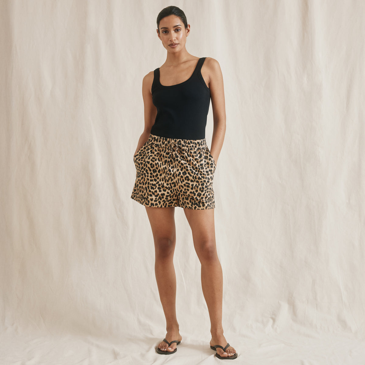 ANIMAL ECRU MELANGE SHORTS SET- BLUE/ECRU MEL.