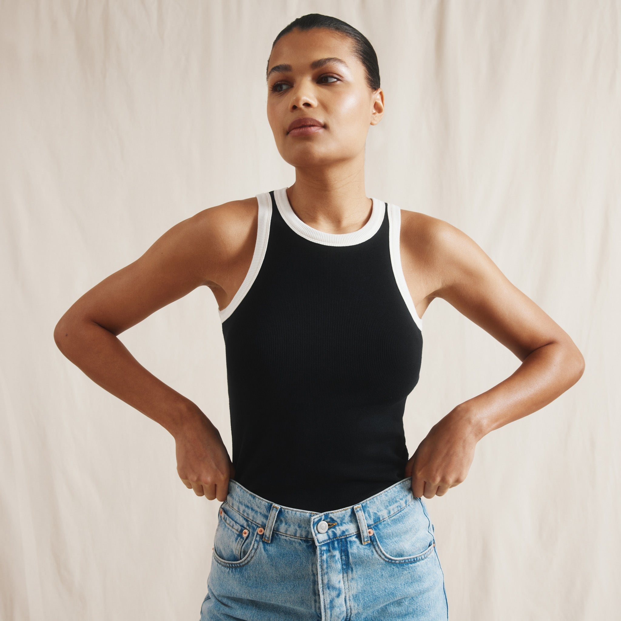 Re-Loved High Neck Contrast Trim Vest - Size 18