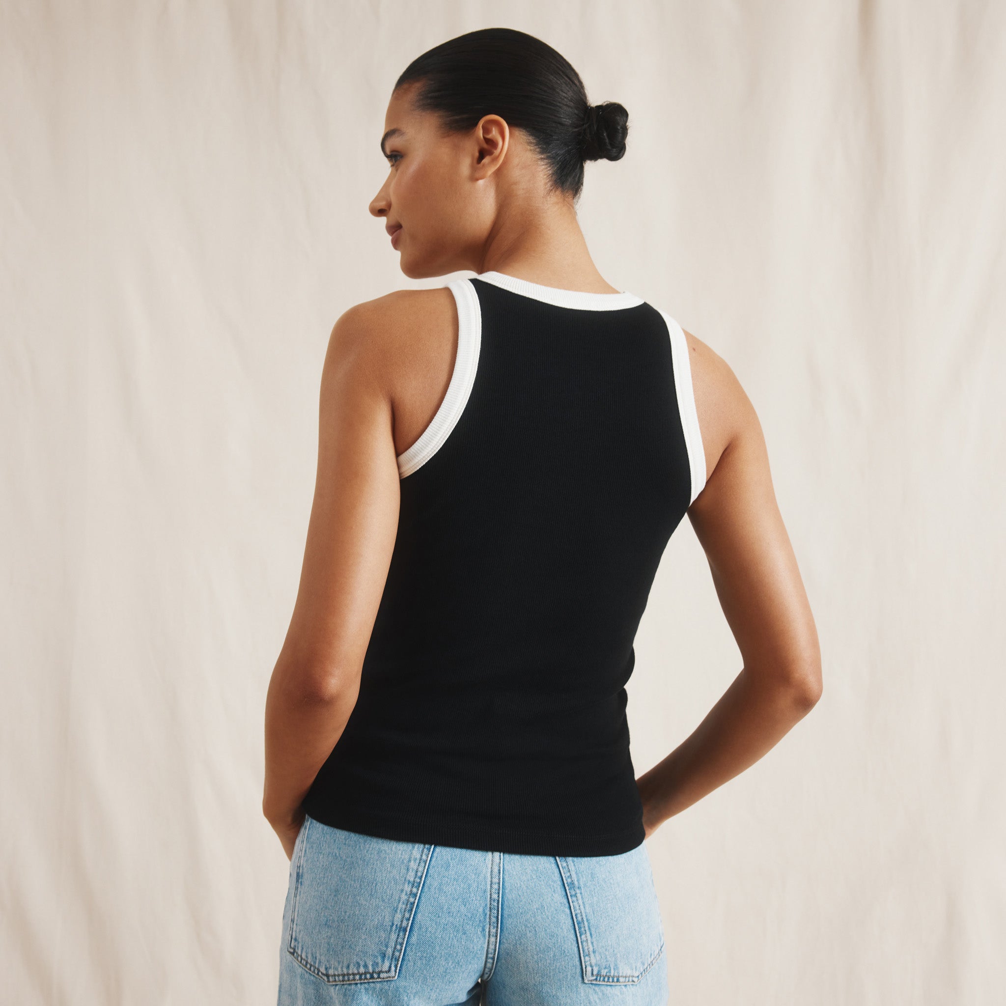 Re-Loved High Neck Contrast Trim Vest - Size 18