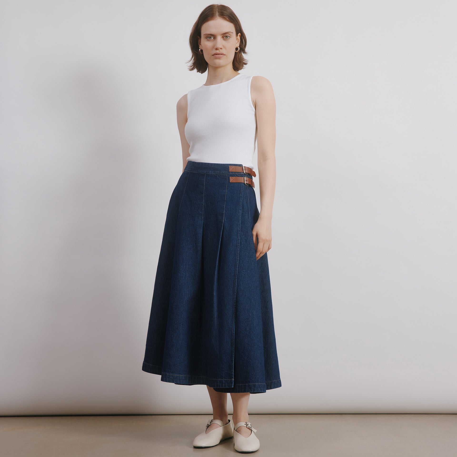 Denim Kilt Sustainable Womenswear Albaray