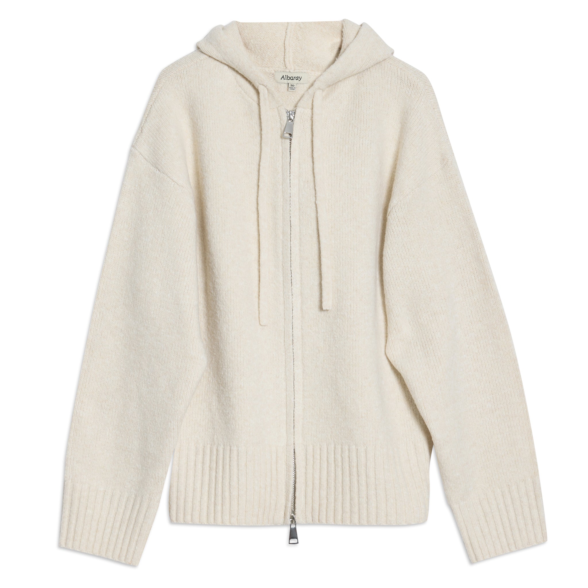 Oatmeal Cosy Knitted Hoodie | Sustainable Womenswear | Albaray