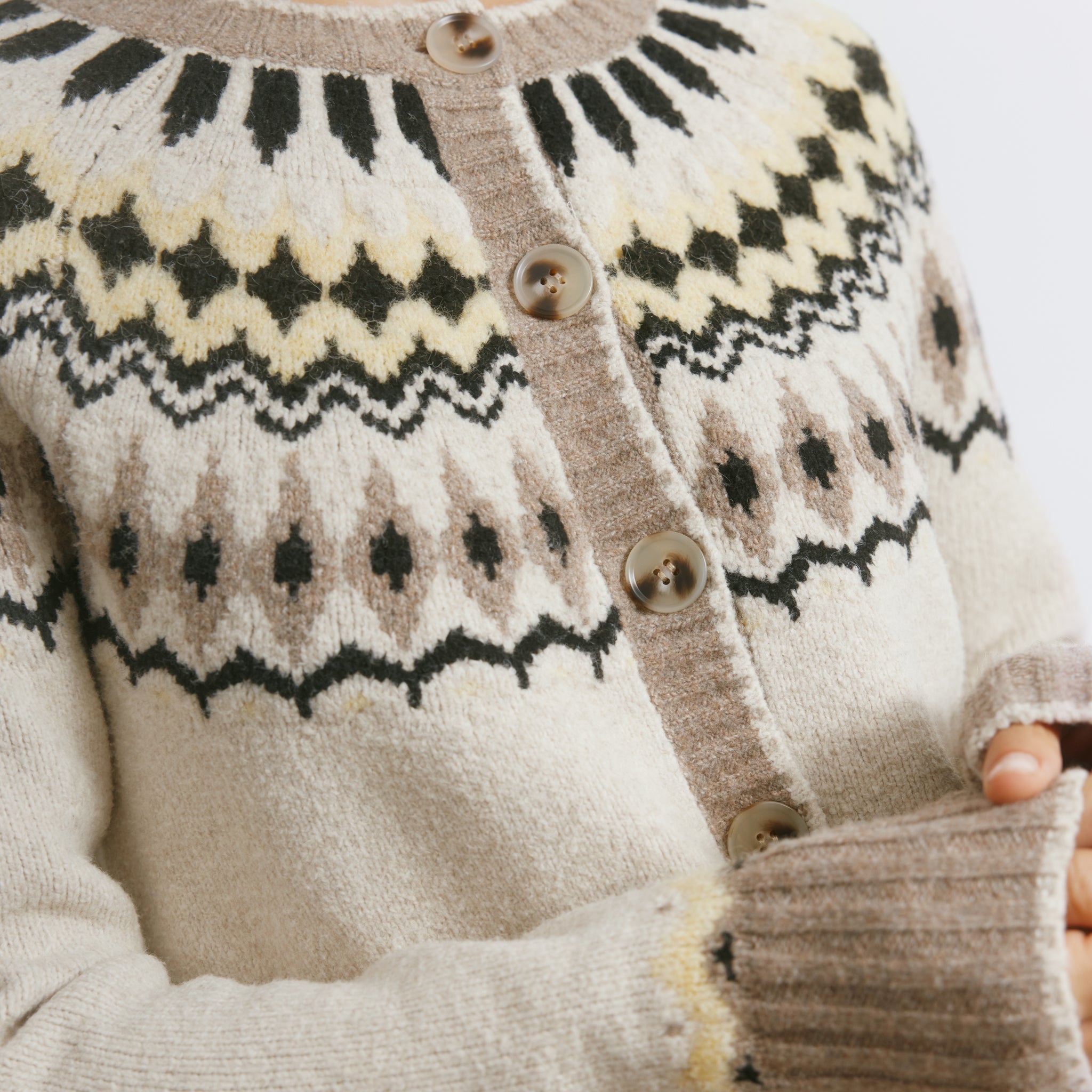 Fair Isle Yoke Cardigan