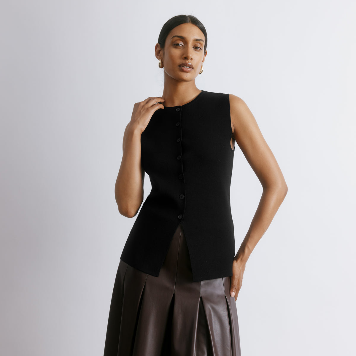 Longline Knitted Waistcoat