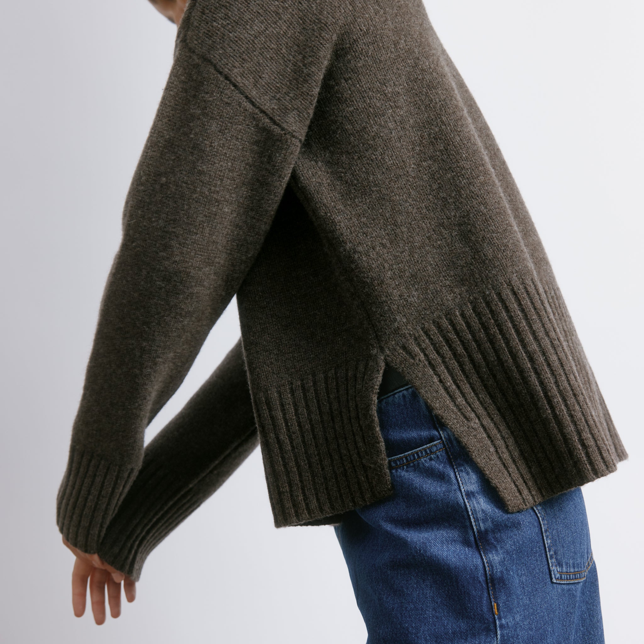 Chocolate Deep Rib Chunky Merino Jumper