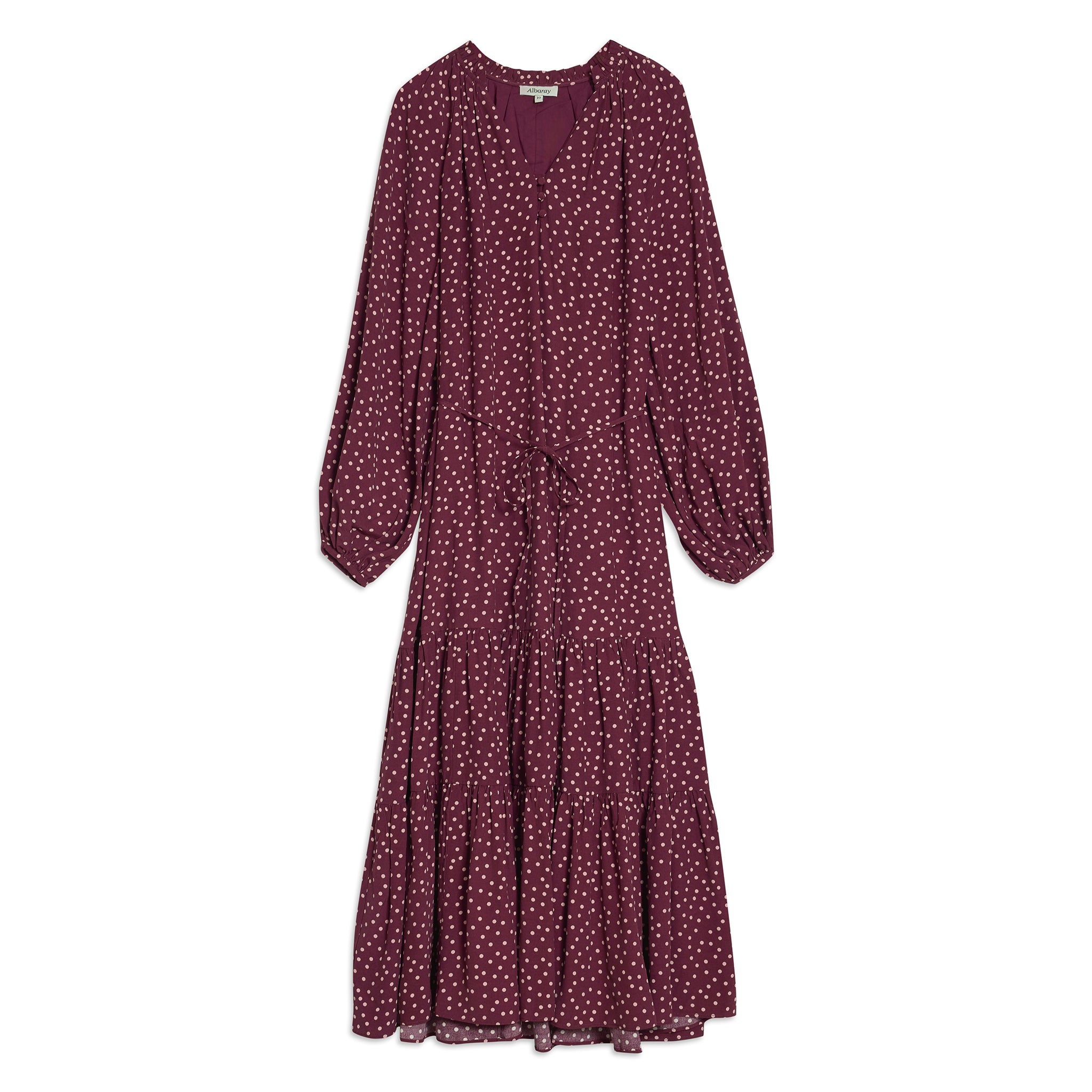 Burgundy Spot Dress