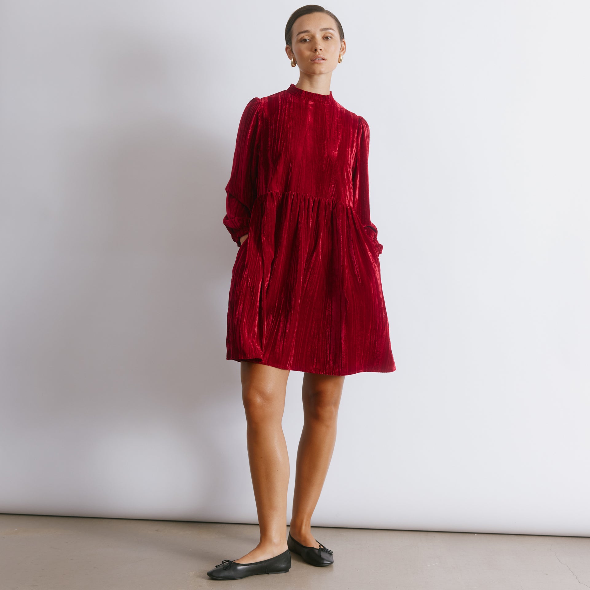 Crushed Velvet Short Dress