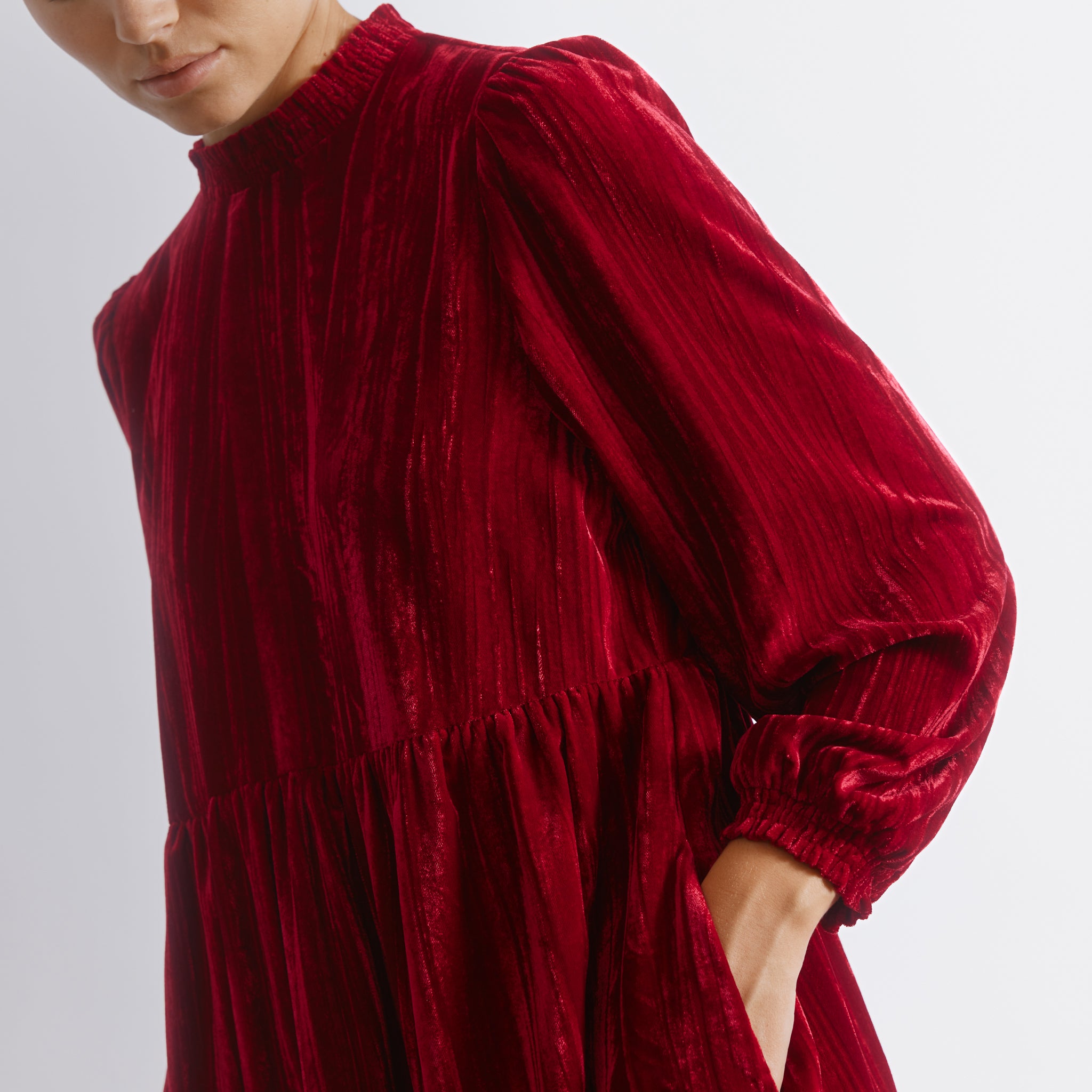 Crushed Velvet Short Dress