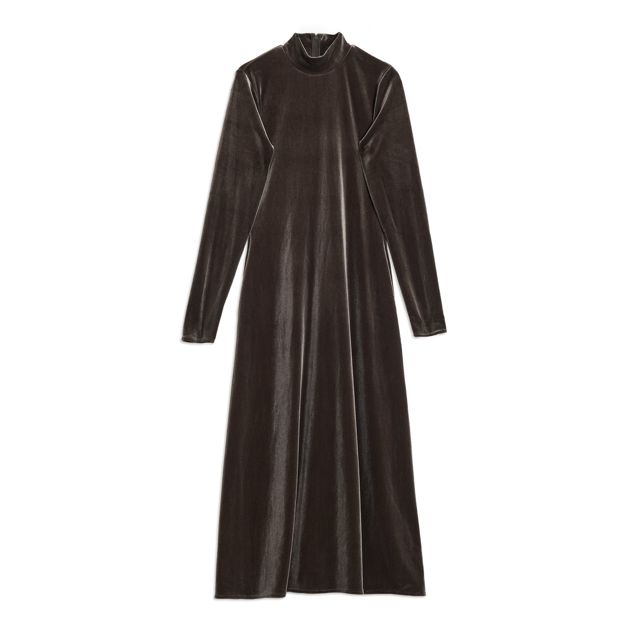 Velvet Funnel Neck Maxi Dress