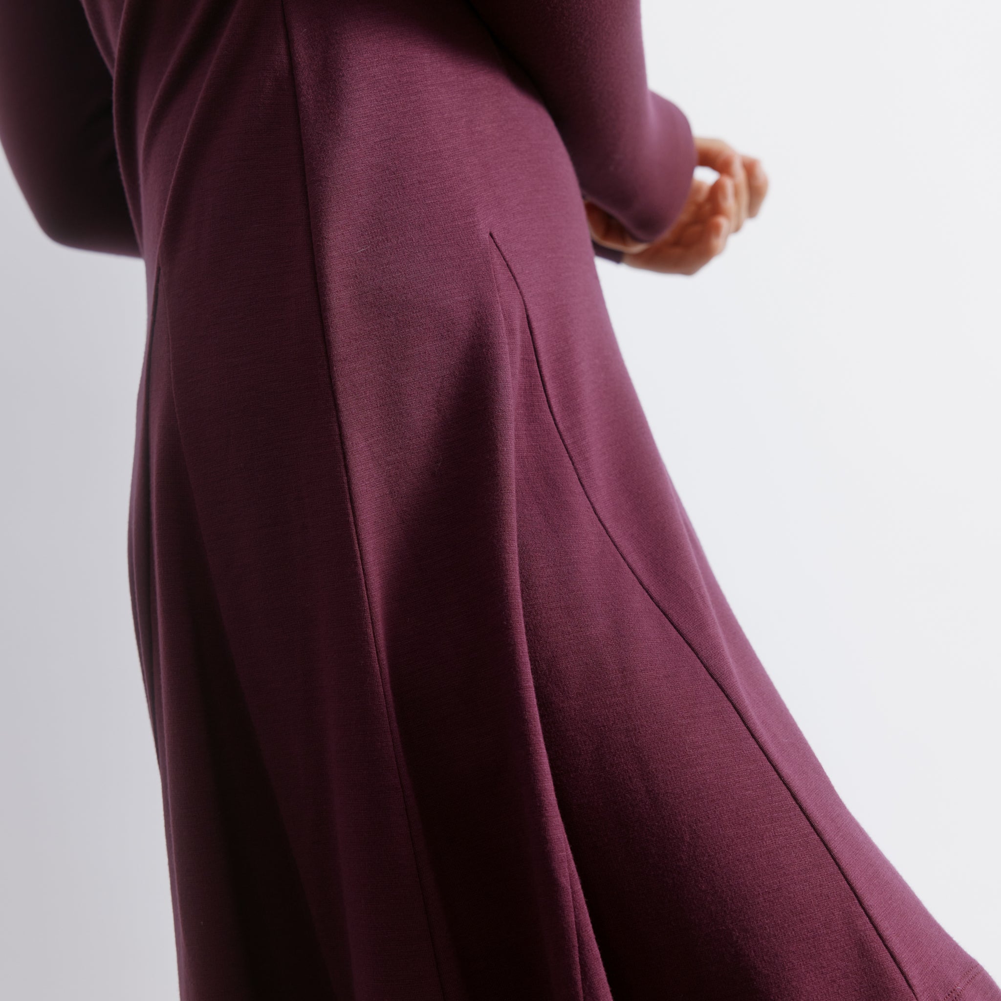 Burgundy Short Godet Dress