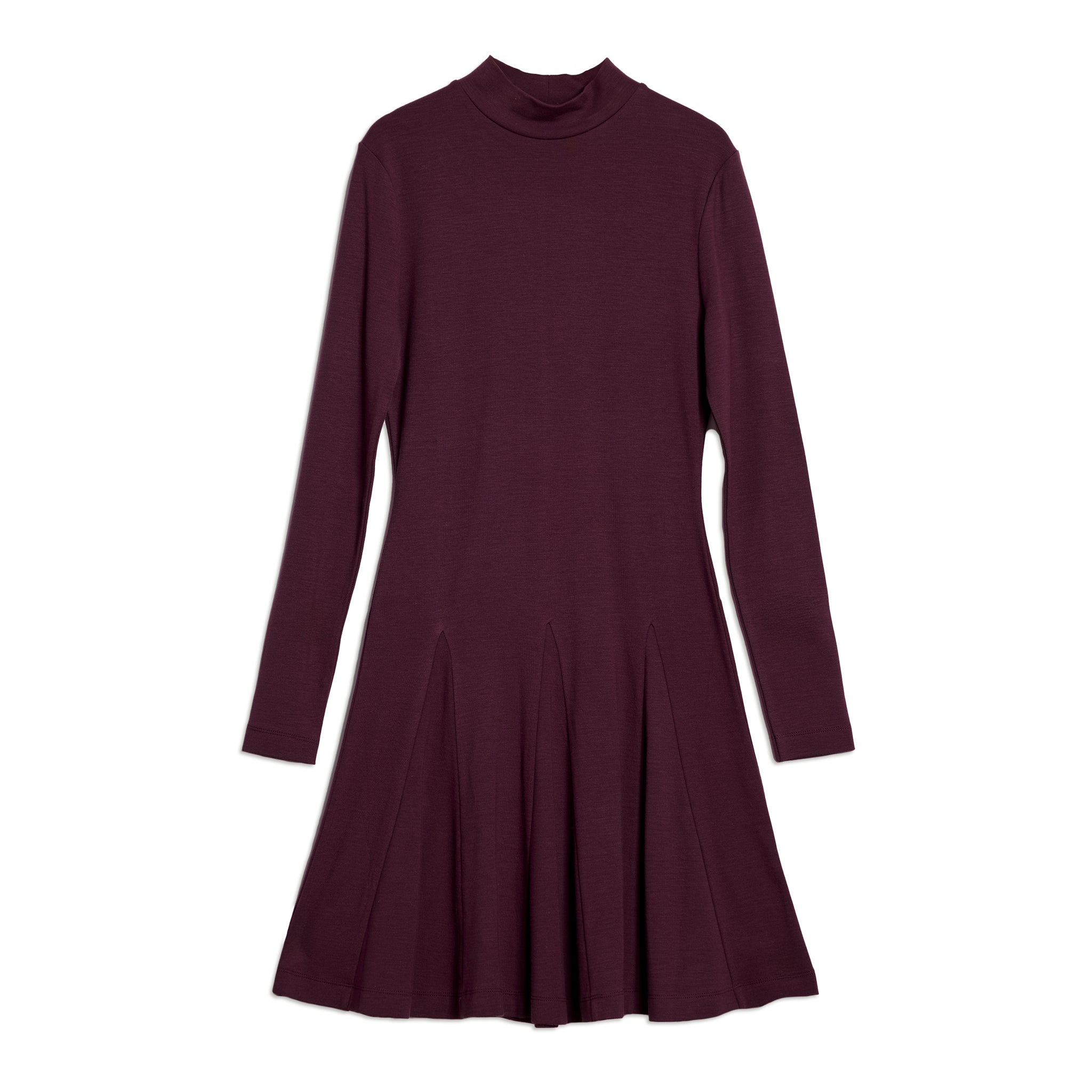 Burgundy Short Godet Dress