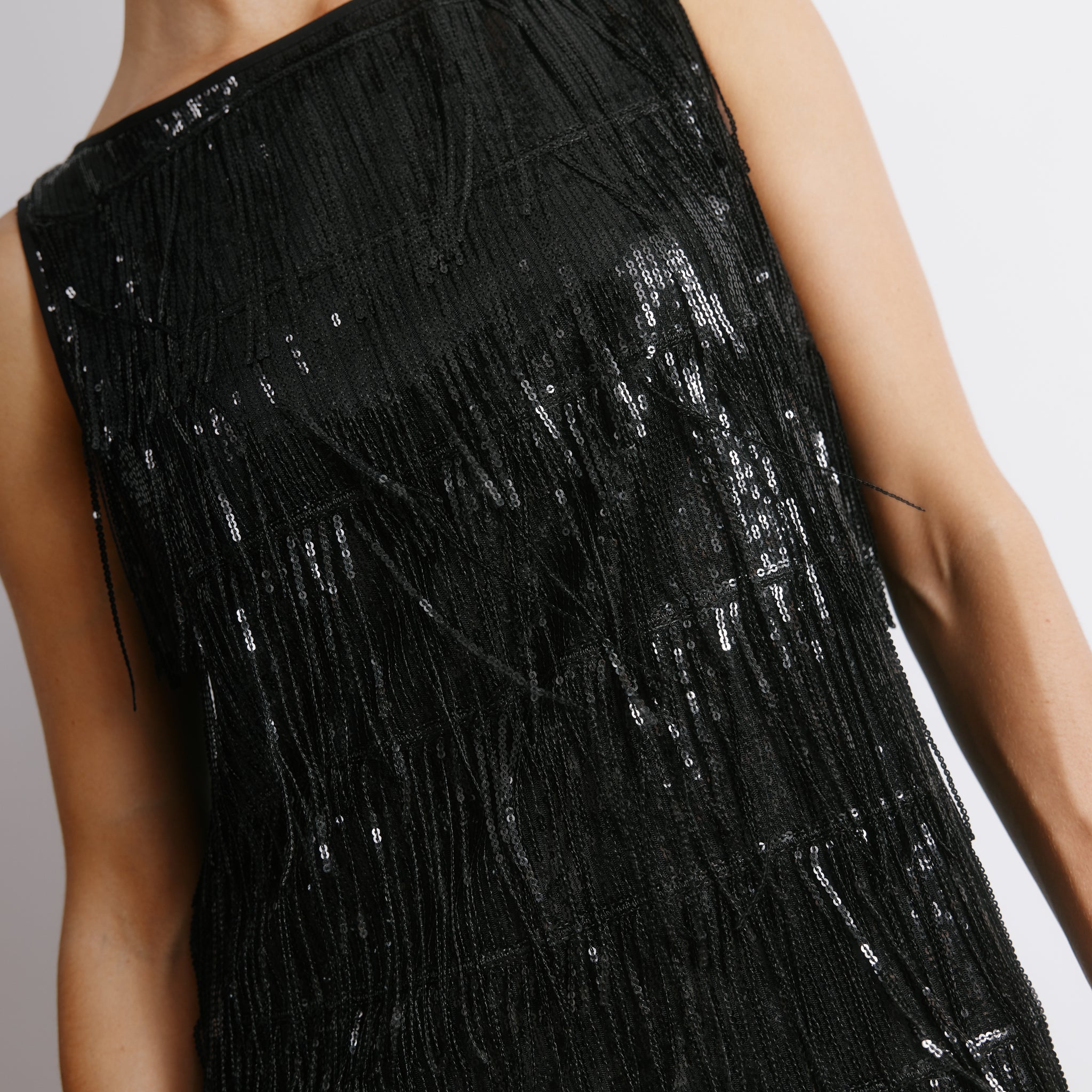 Sequin Fringe Column Dress
