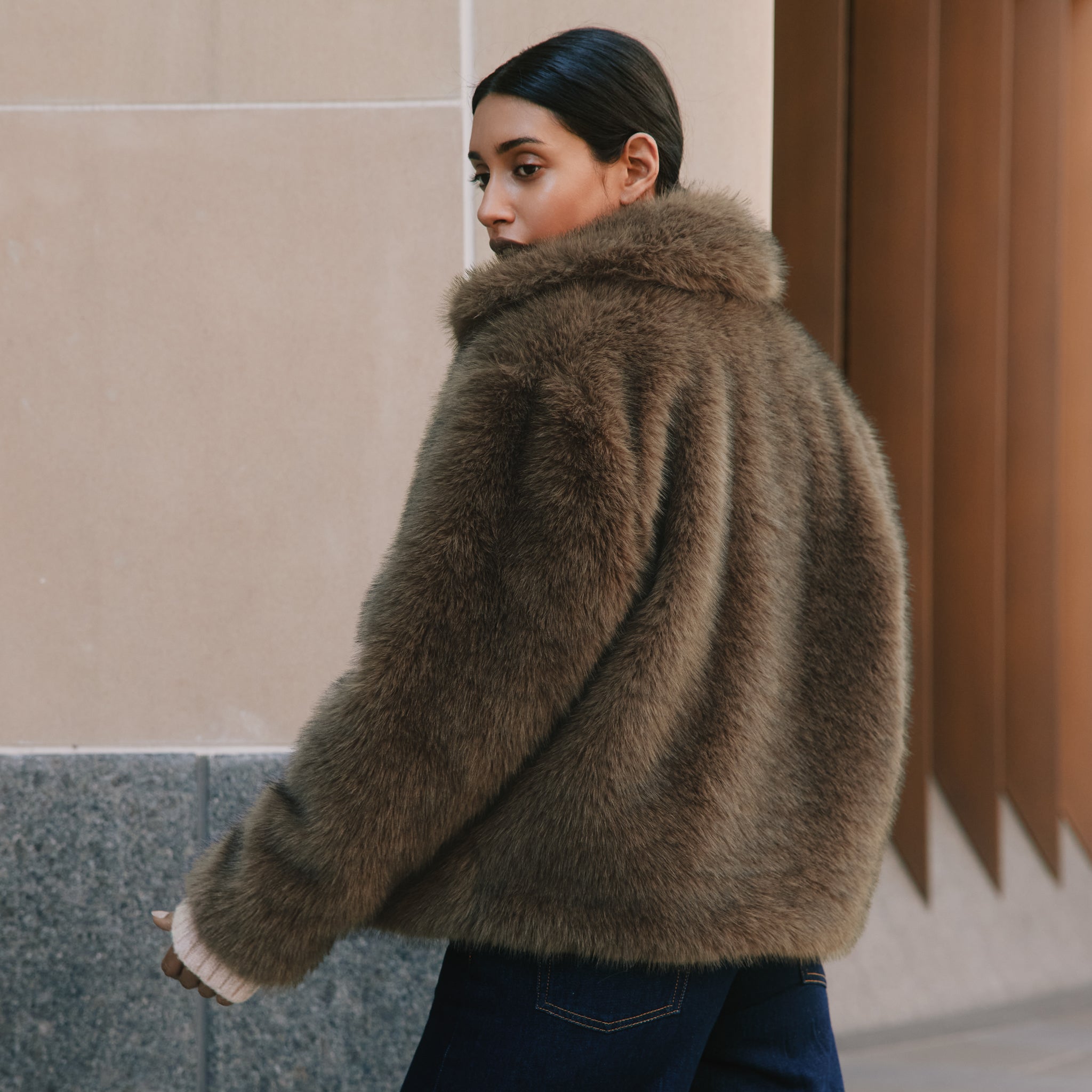 Faux Fur Jacket Light 0) Natural Faux Fur Jacket
