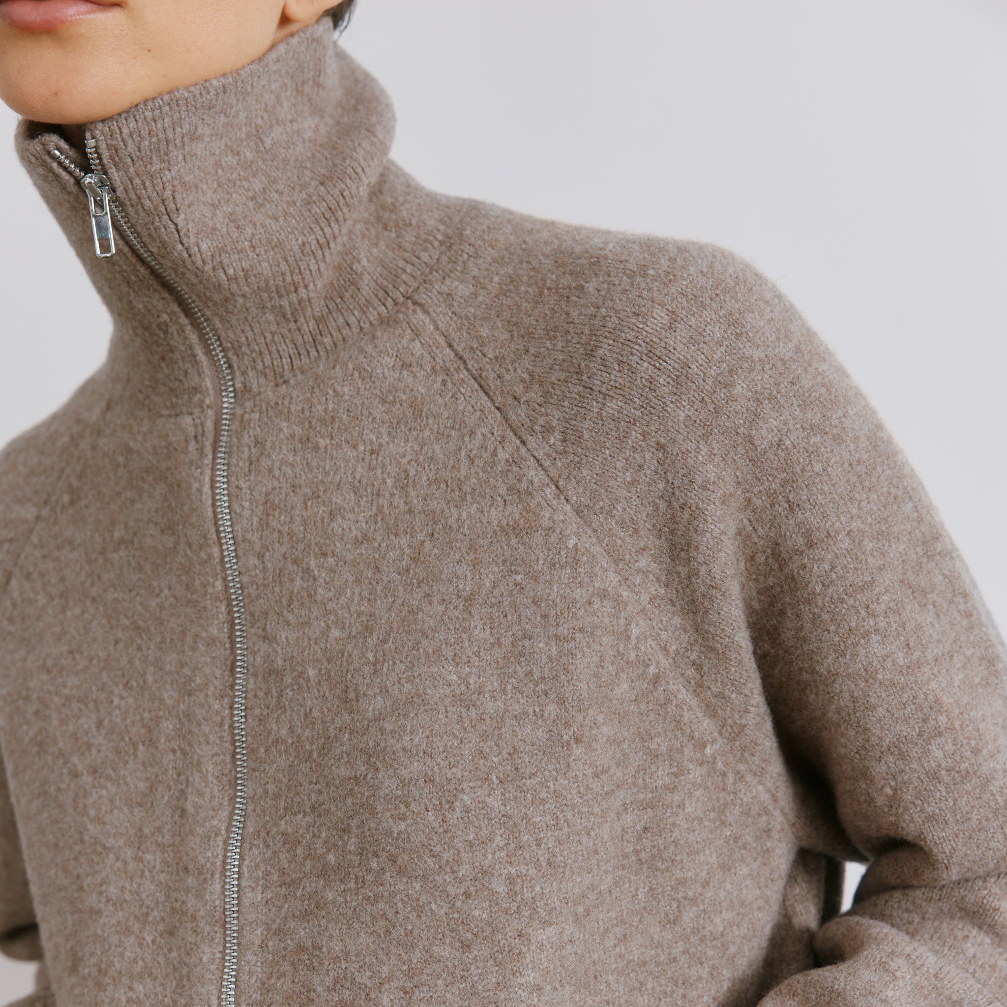 Wing Collar Knit Bomber