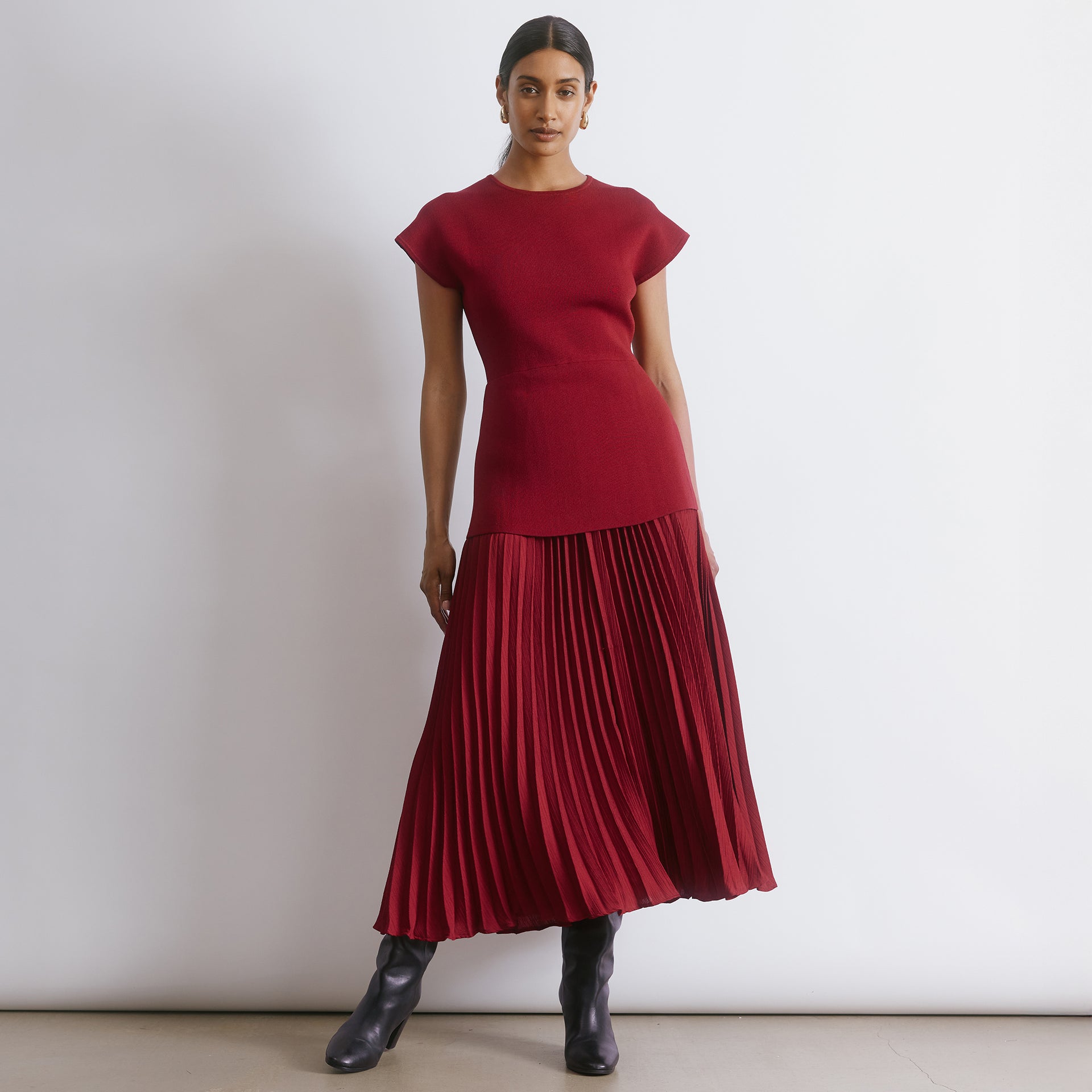 Knitted Pleat Detail Dress