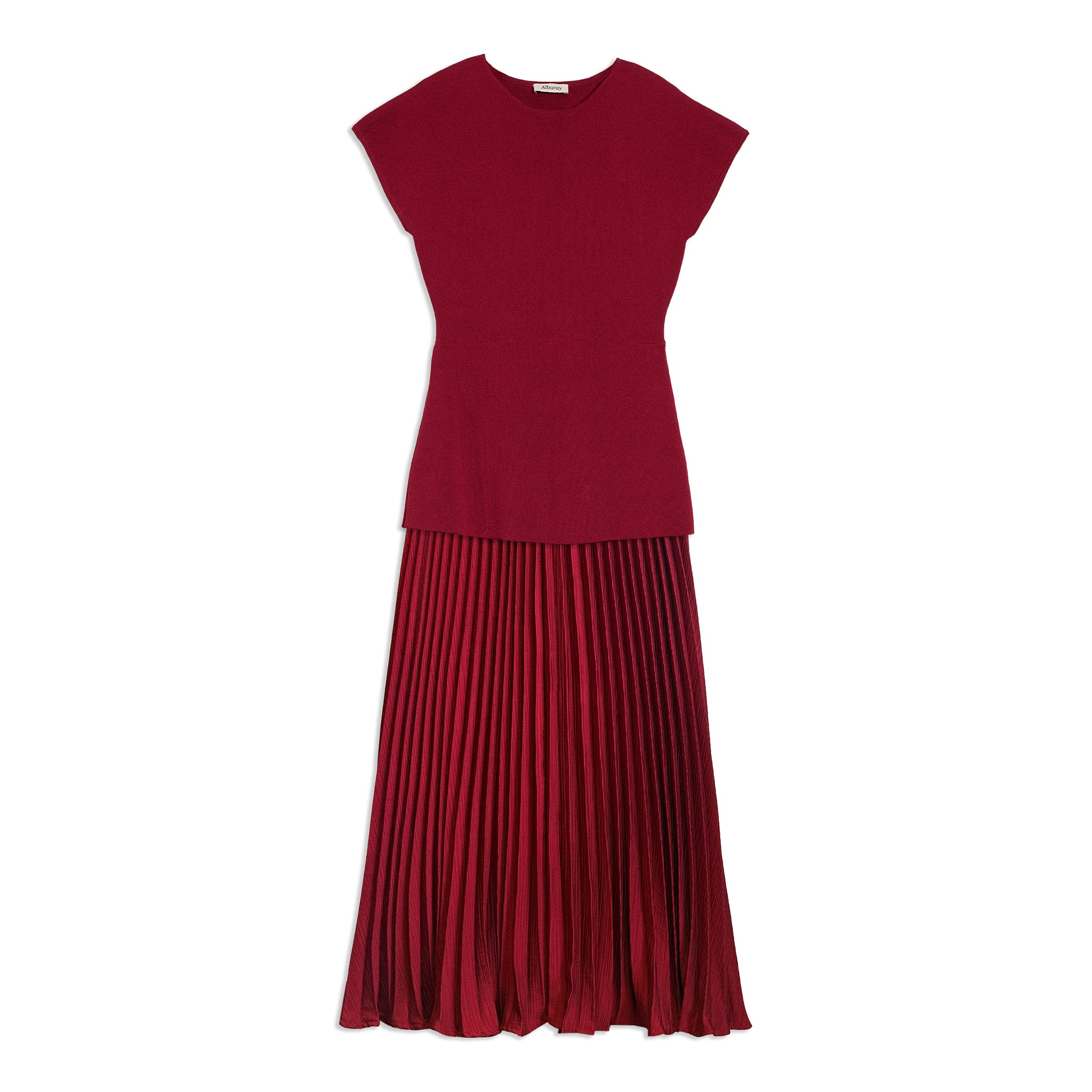 Knitted Pleat Detail Dress | Sustainable Womenswear | Albaray